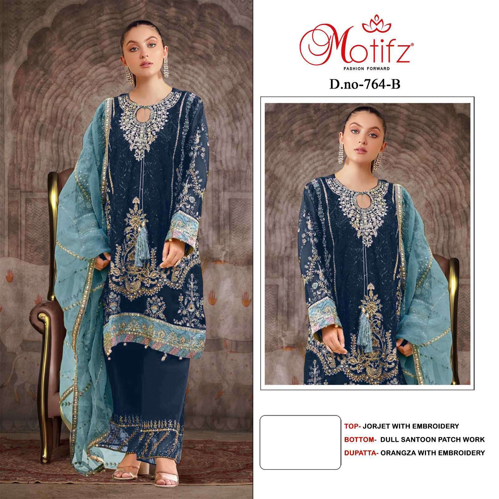 MOTIFZ 764 COLORS PAKISTANI GEORGETTE SUIT WHOLESALER 2025