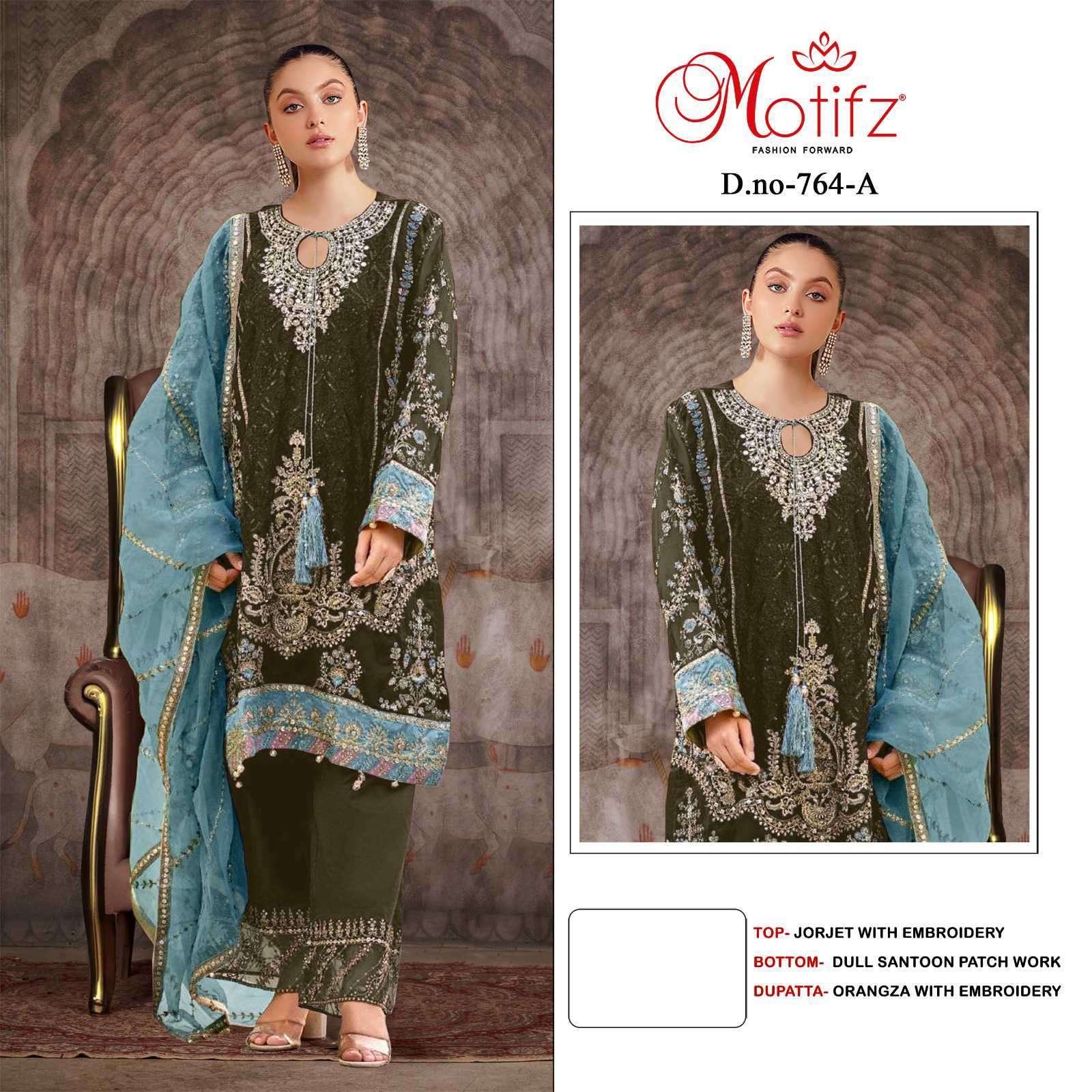 MOTIFZ 764 COLORS PAKISTANI GEORGETTE SUIT WHOLESALER 2025