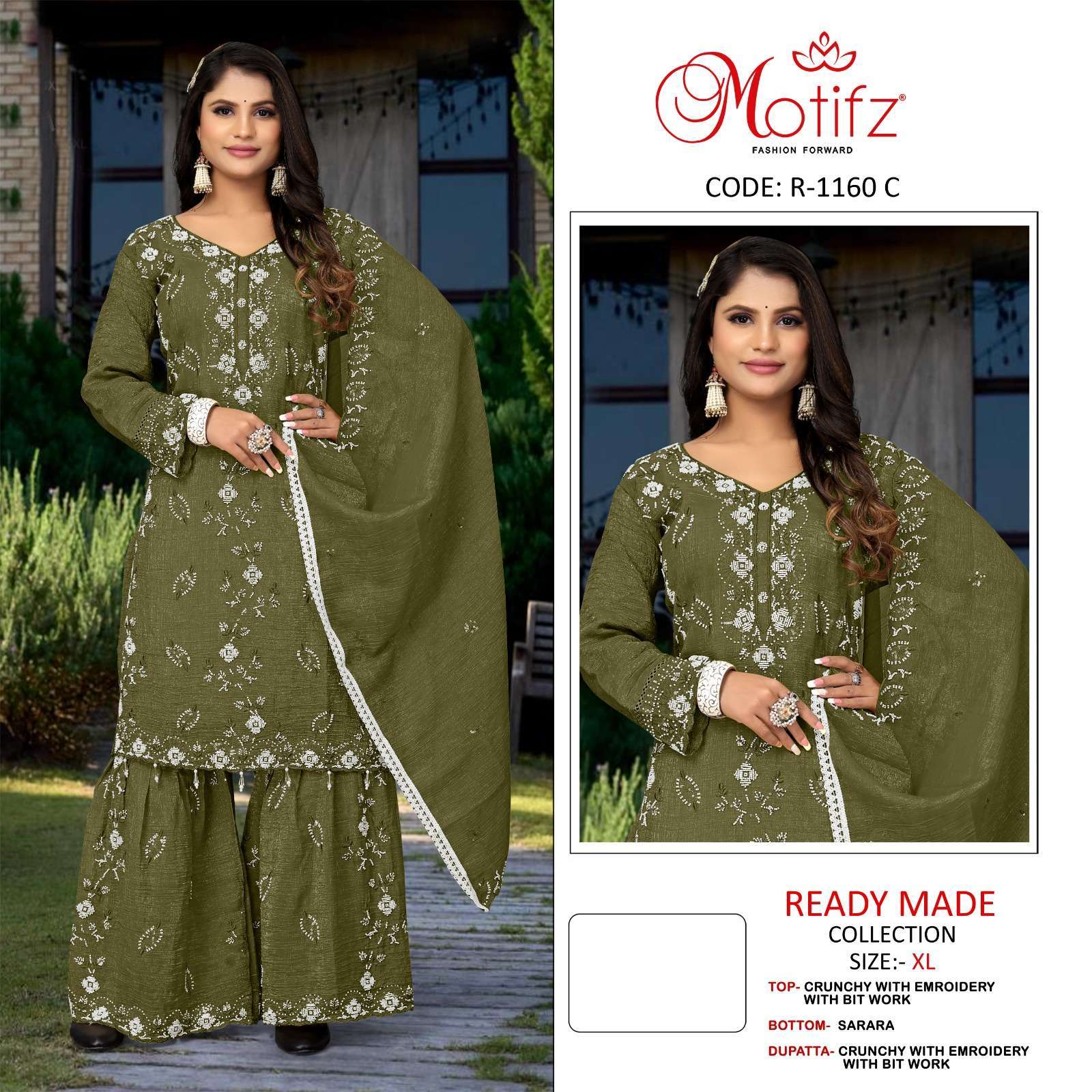 MOTIFZ R 1160 COLORS READYMADE SHARARA SUIT CATALOG WHOLESALER 