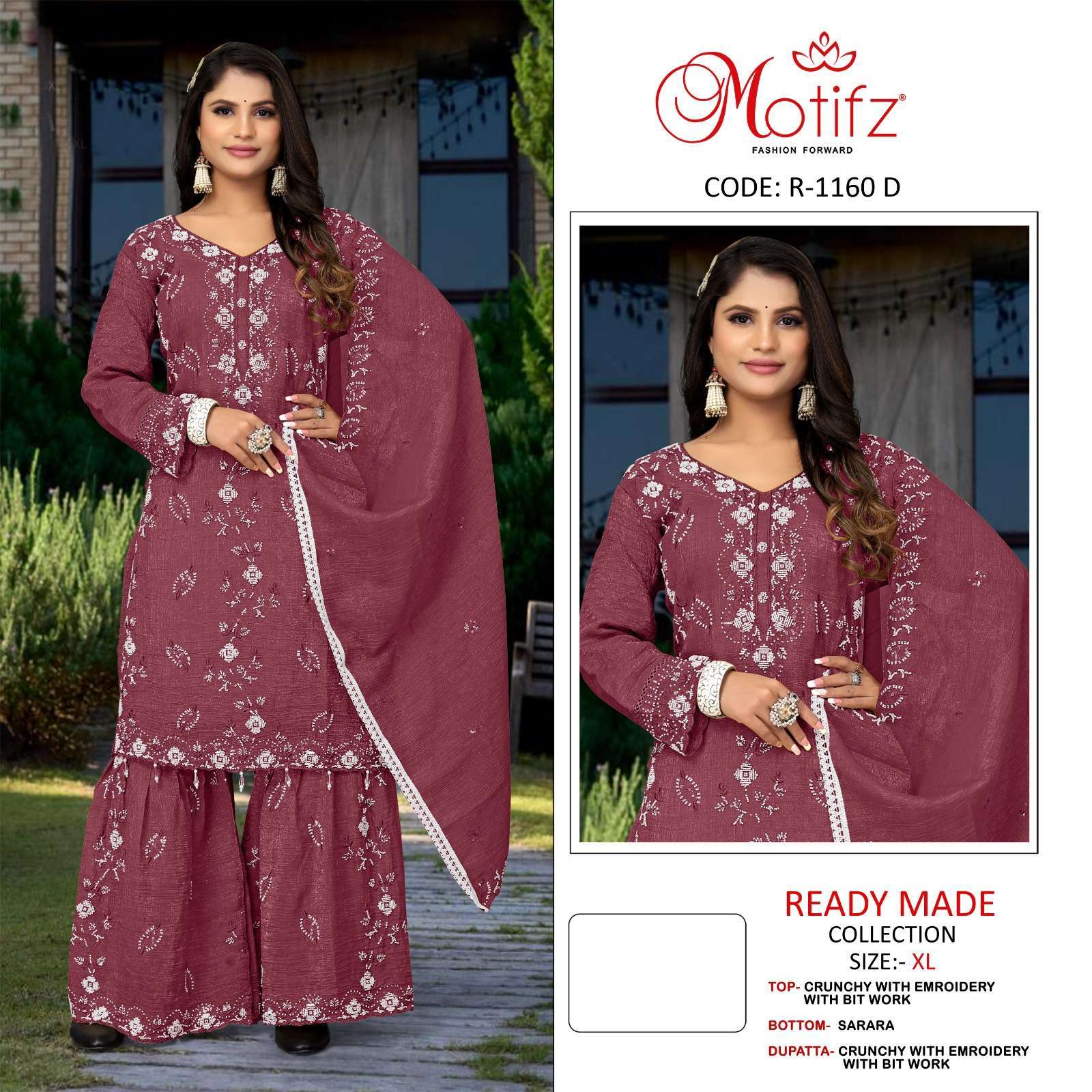 MOTIFZ R 1160 COLORS READYMADE SHARARA SUIT CATALOG WHOLESALER 