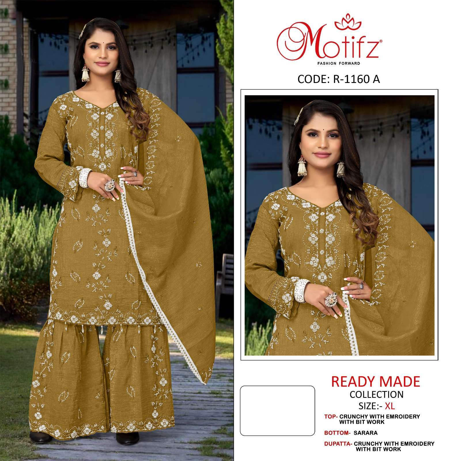 MOTIFZ R 1160 COLORS READYMADE SHARARA SUIT CATALOG WHOLESALER 