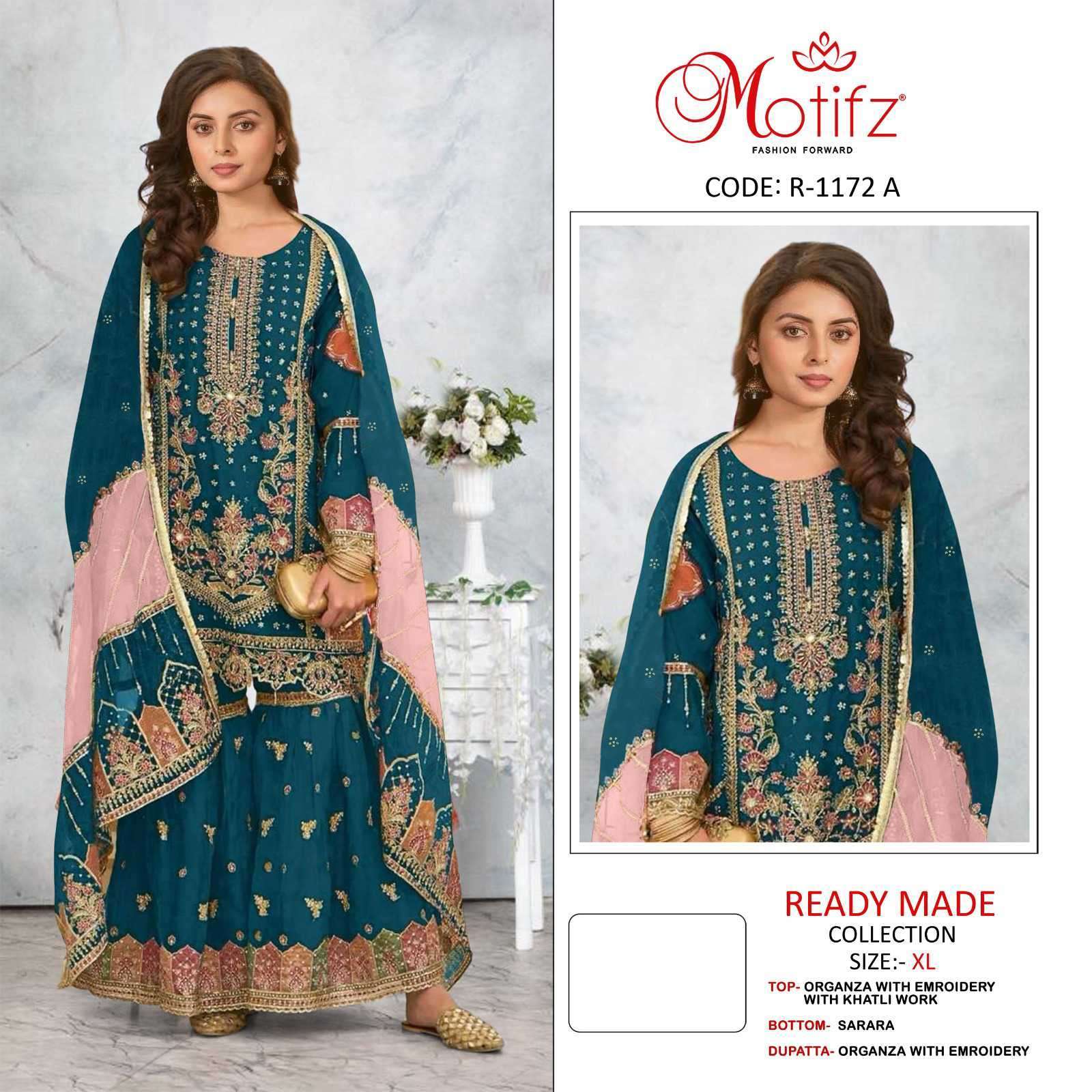 MOTIFZ R 1172 COLORS PARTYWEAR STYLE SHARARA DRESS PAKISTANI DESIGN 2025