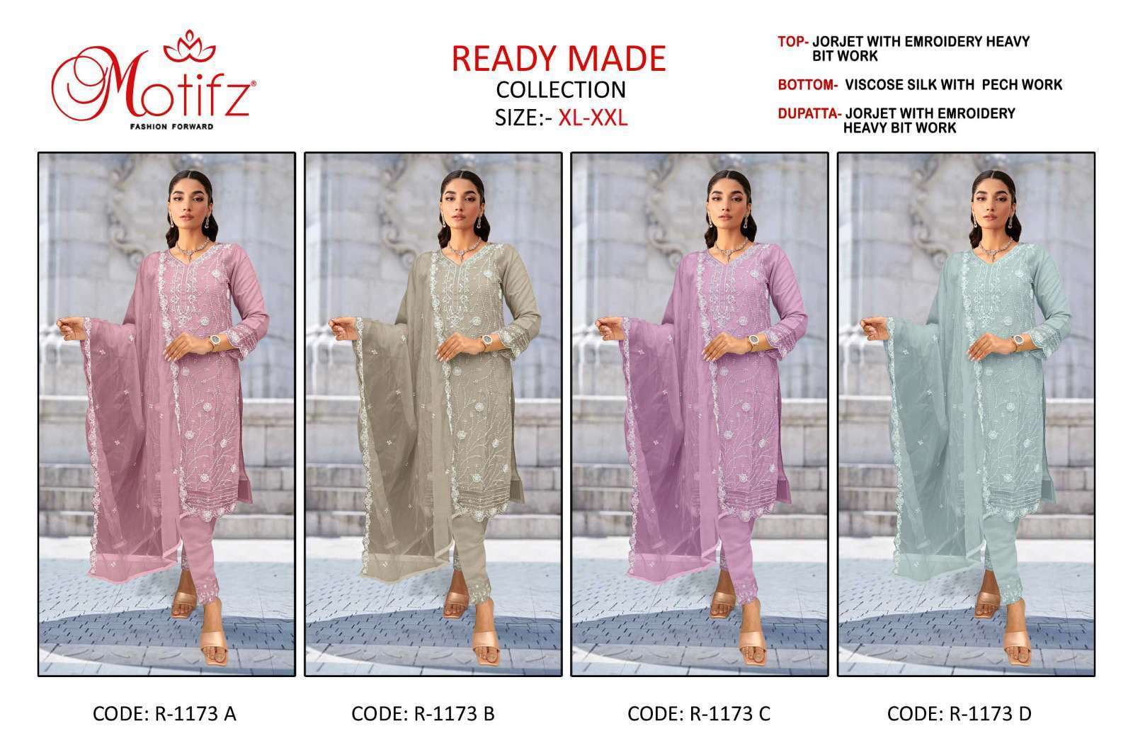 MOTIFZ R 1173 COLORS PAKISTANI READYMADE SET DEALER 2025