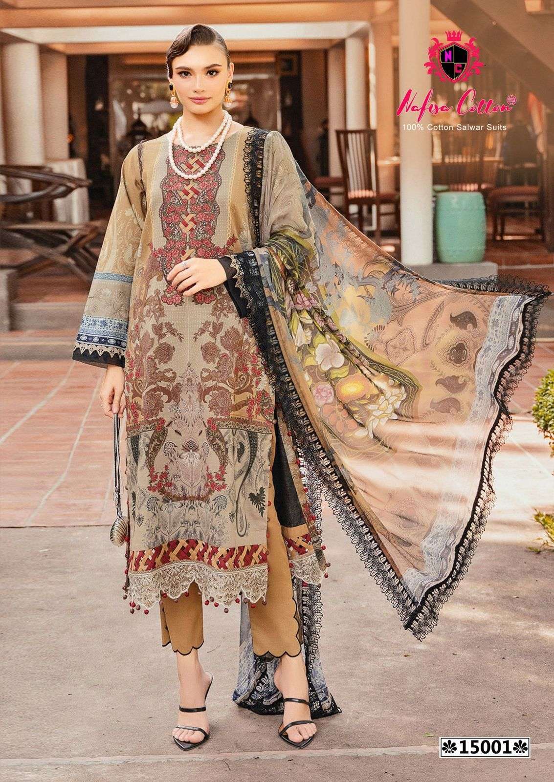 NAFISA COTTON MONSOON VOL 15 PURE COTTON KARACHI SUITS CATALOGUE