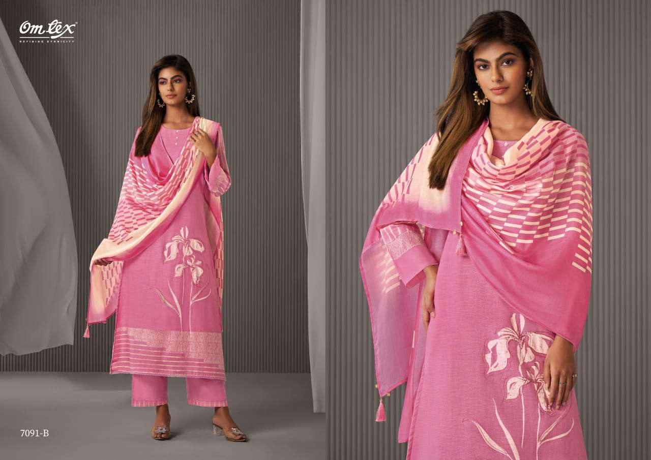 OMTEX CHERRY FANCY WORK LINEN COTTON DRESS CATALOG WHOLESALER 2025