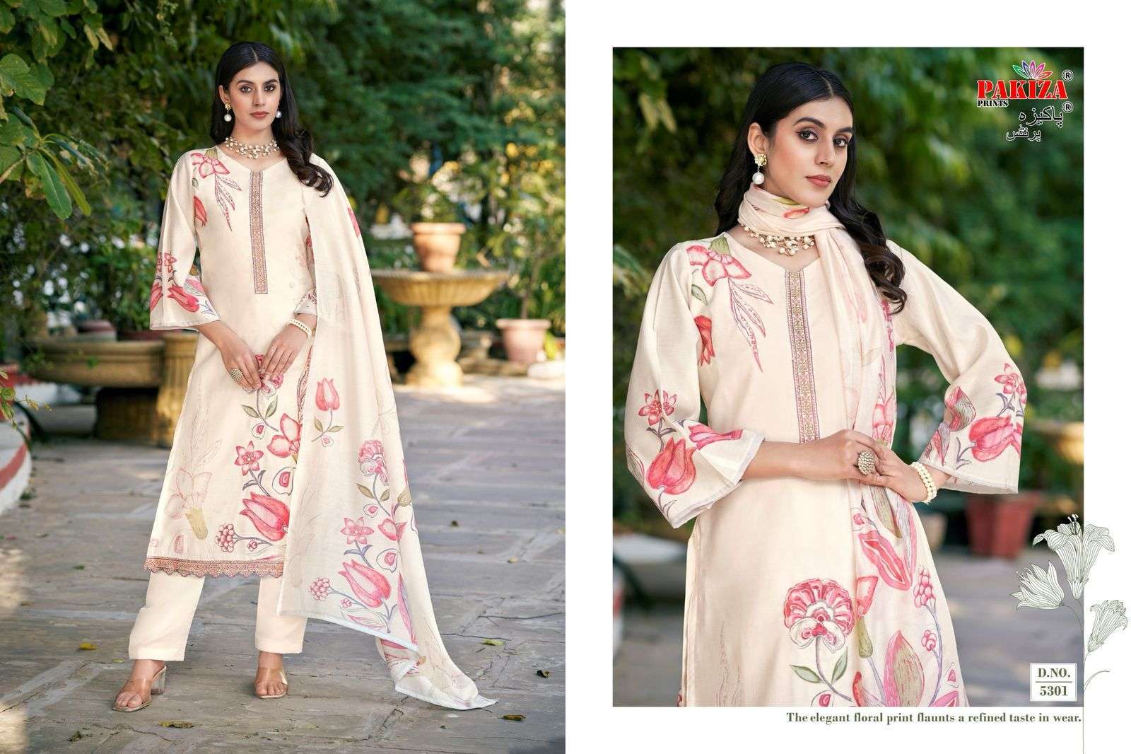 PAKIZA PRINTS NOOR VOL 53 KASHMIRI PATTERN FANCY SILK SUIT CATALOG 