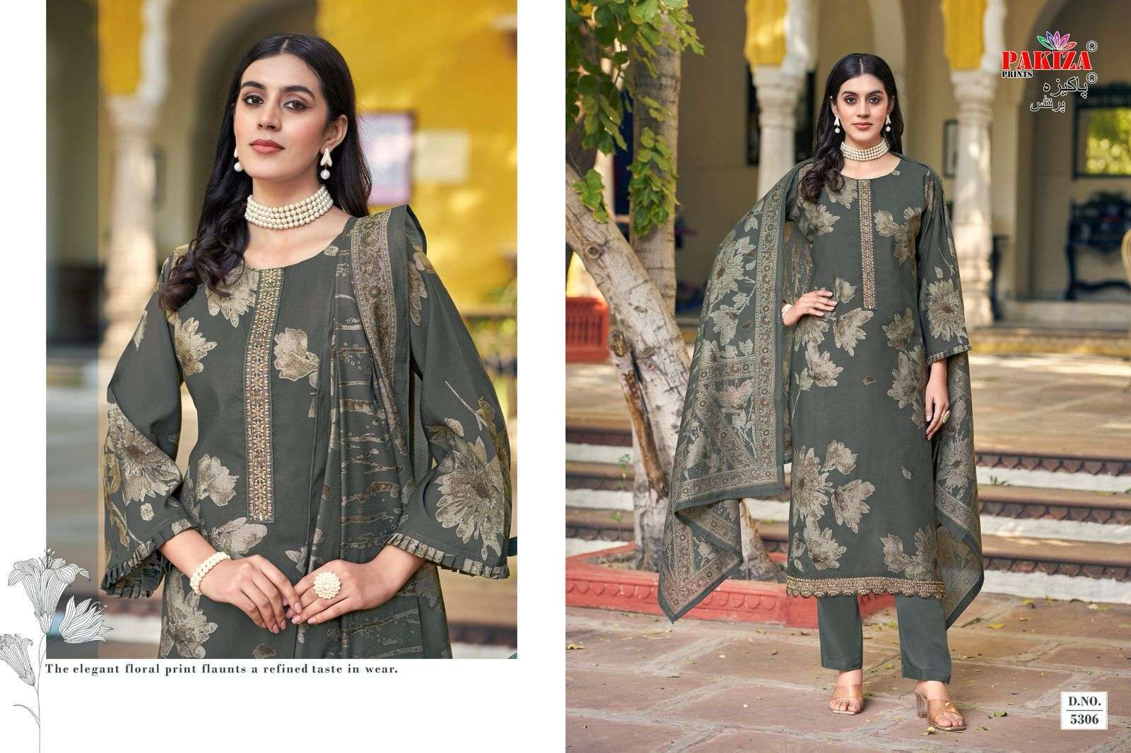 PAKIZA PRINTS NOOR VOL 53 KASHMIRI PATTERN FANCY SILK SUIT CATALOG 