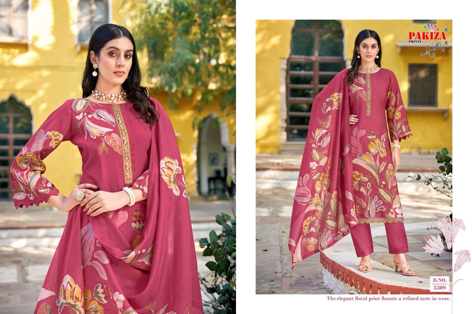PAKIZA PRINTS NOOR VOL 53 KASHMIRI PATTERN FANCY SILK SUIT CATALOG 