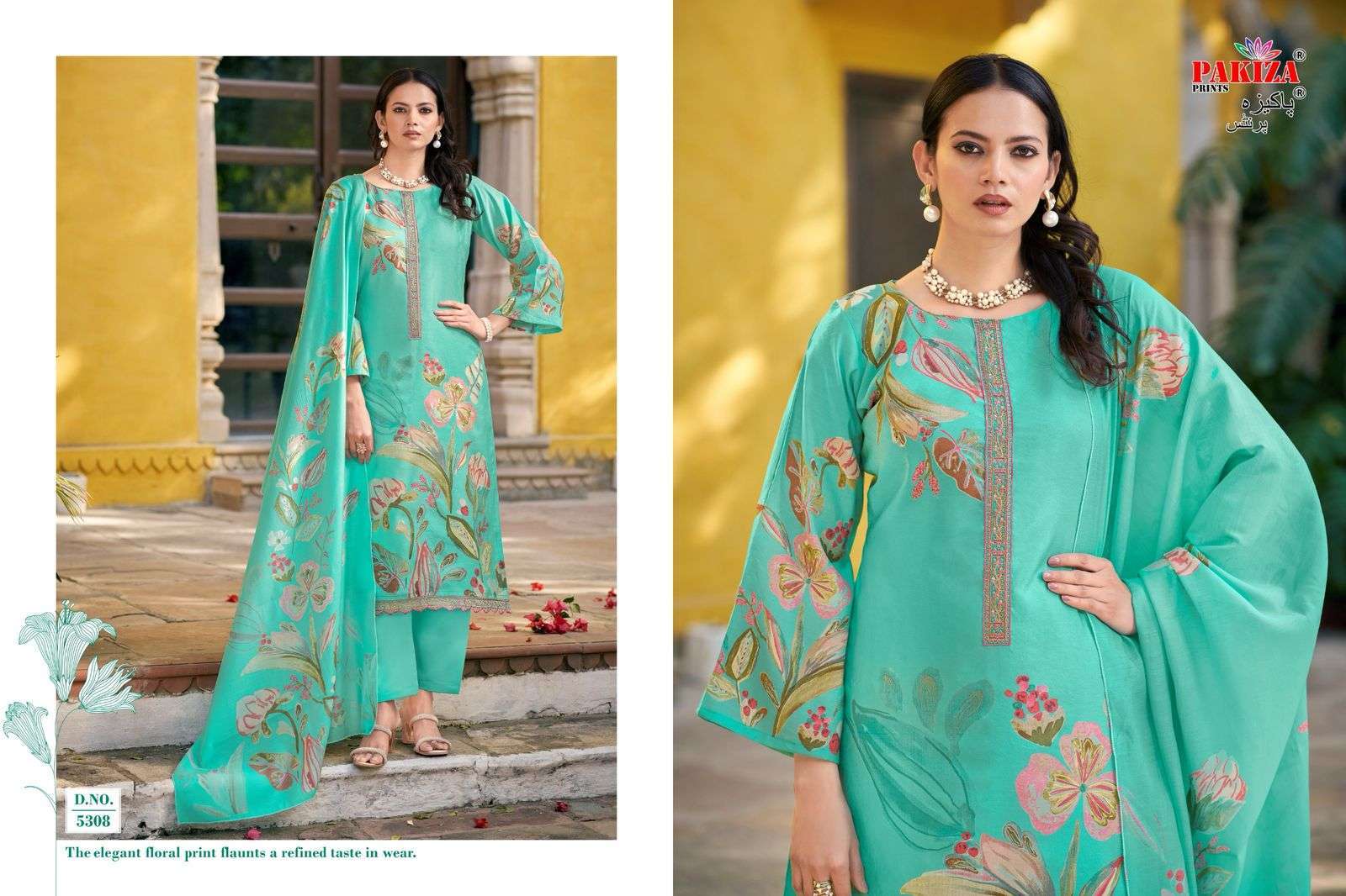 PAKIZA PRINTS NOOR VOL 53 KASHMIRI PATTERN FANCY SILK SUIT CATALOG 