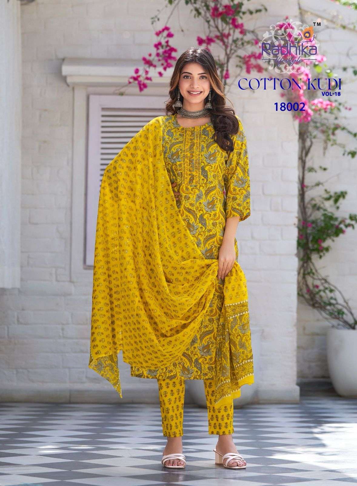 RADHIKA LIFESTYLE COTTON KUDI VOL 18 COTTON  KURTI PANT WITH DUPATTA LATEST CATALOGUE