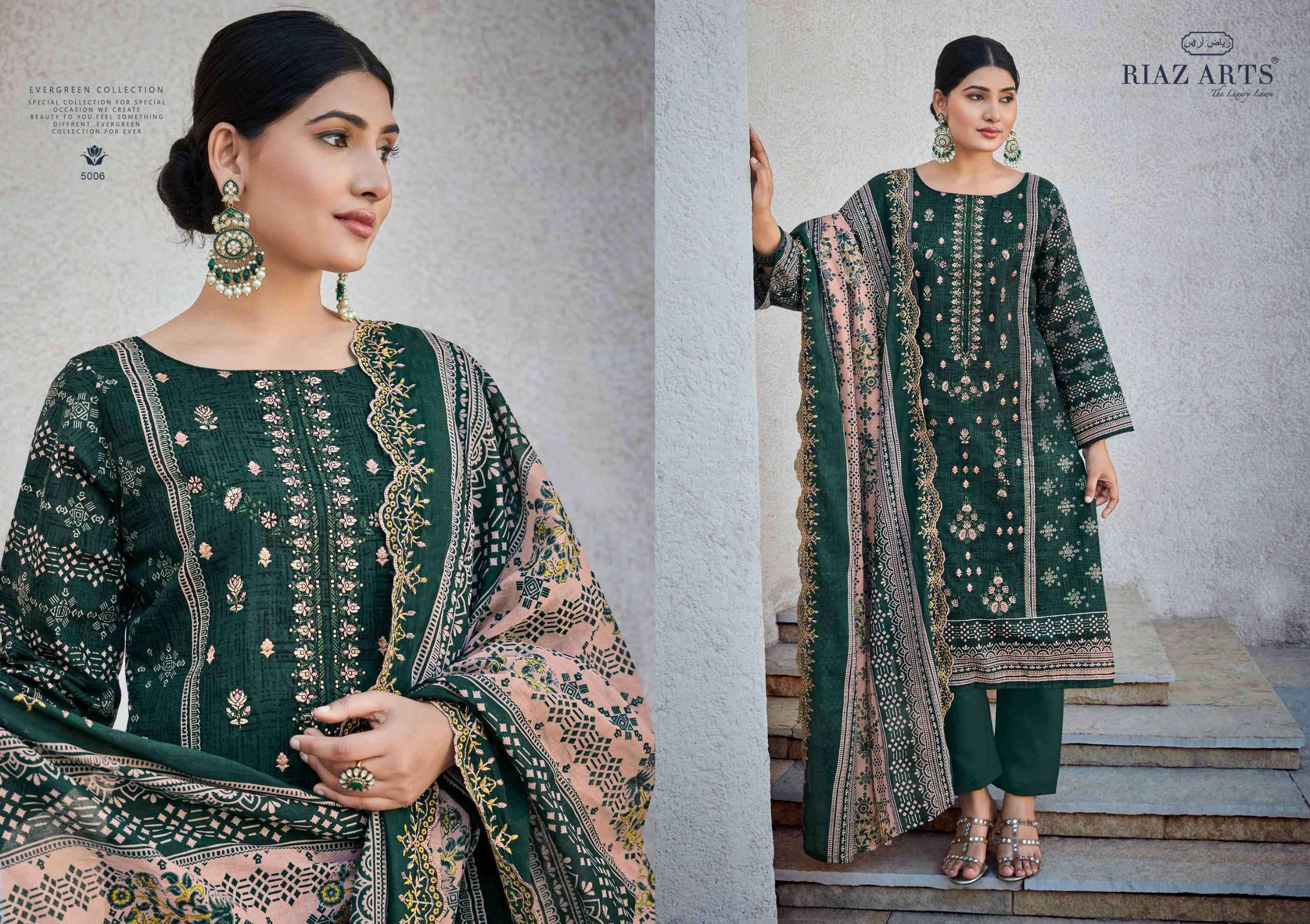 RIAZ ART BIN SAEED VOL 5 FANCY LADIES WEAR COTTON SUIT CATALOGUE WHOLESALER 