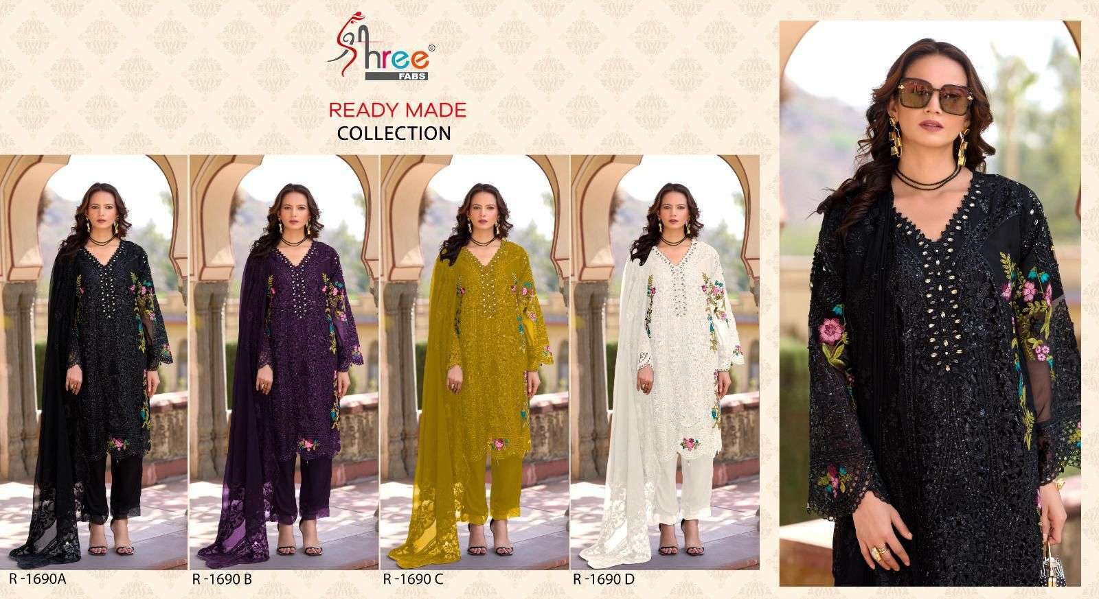 SHREE FAB R 1690 COLORS READYMADE PAKISTANI SUIT WHOLESALER 2025