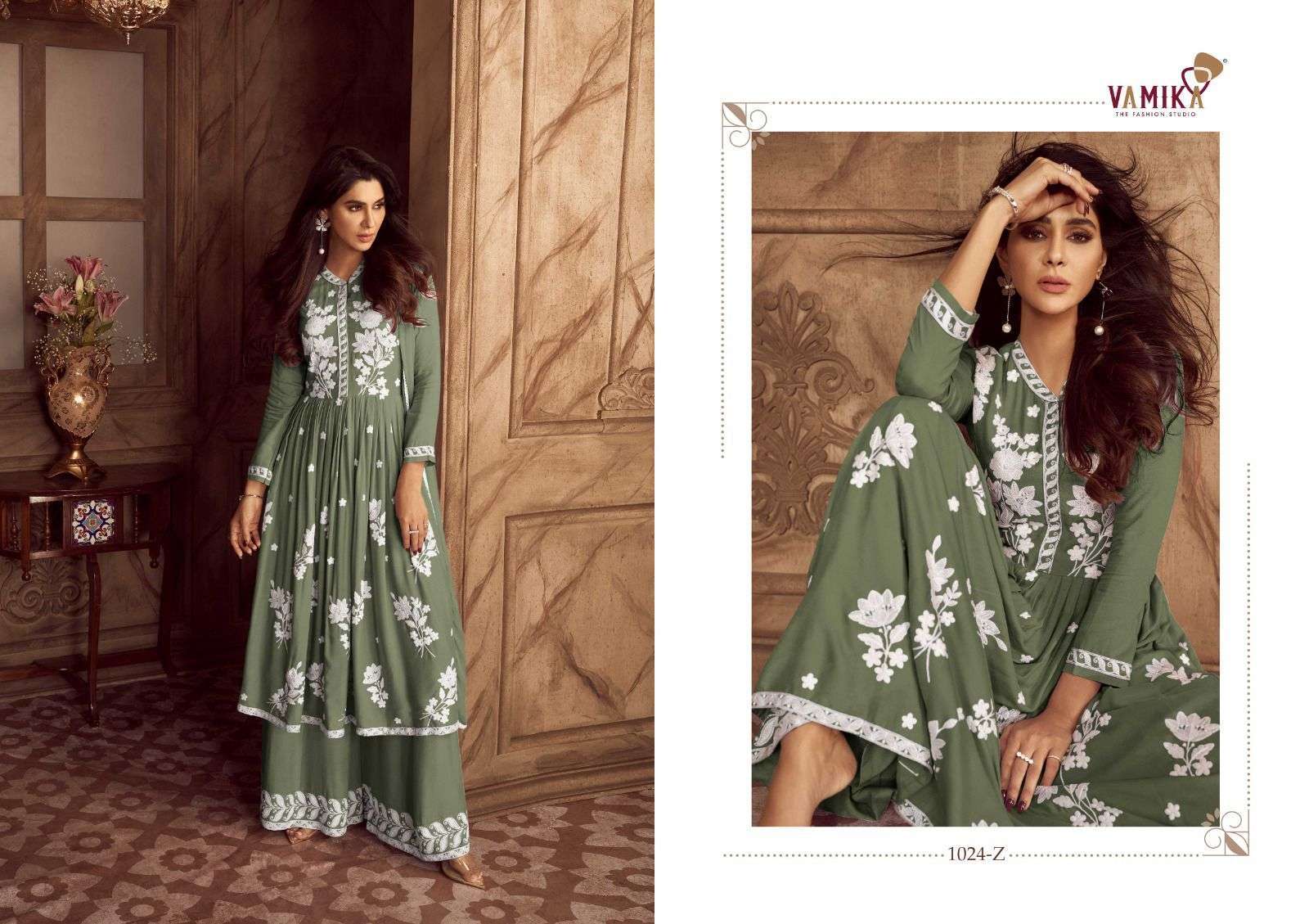 VAMIKA LAKHNAWI VOL 4 HIT COLOR FANCY PALAZZO SUIT NEW COLLECTION 2025
