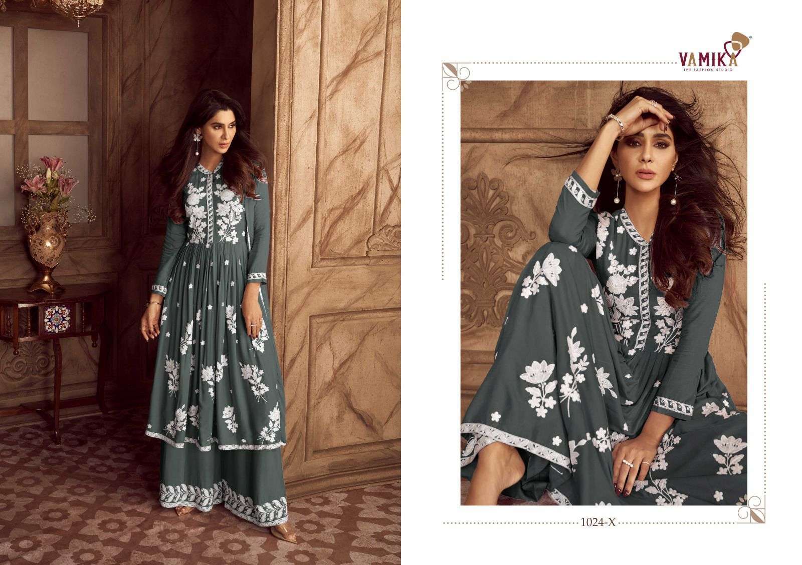 VAMIKA LAKHNAWI VOL 4 HIT COLOR FANCY PALAZZO SUIT NEW COLLECTION 2025