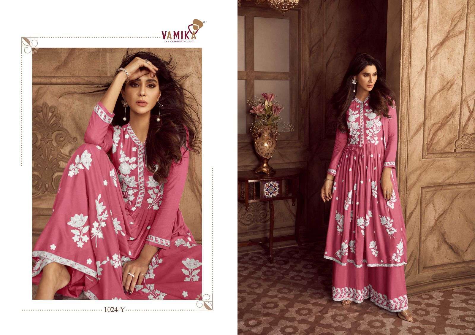 VAMIKA LAKHNAWI VOL 4 HIT COLOR FANCY PALAZZO SUIT NEW COLLECTION 2025