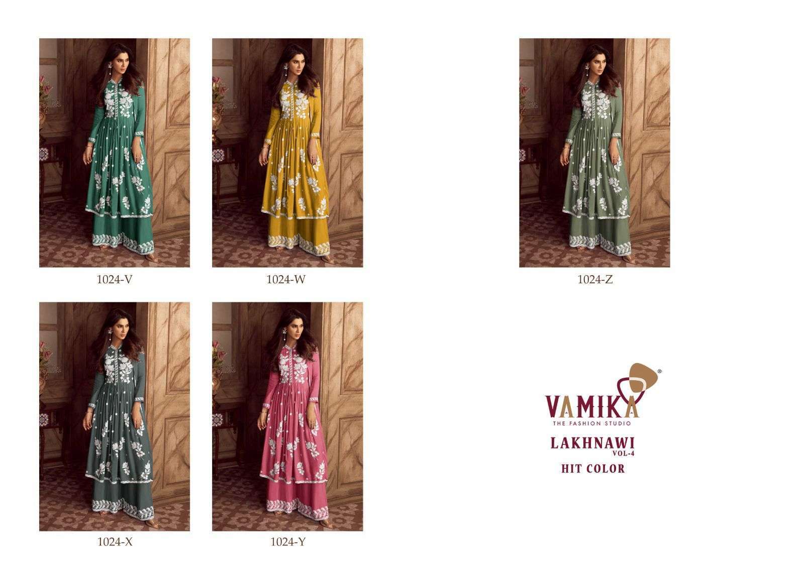 VAMIKA LAKHNAWI VOL 4 HIT COLOR FANCY PALAZZO SUIT NEW COLLECTION 2025