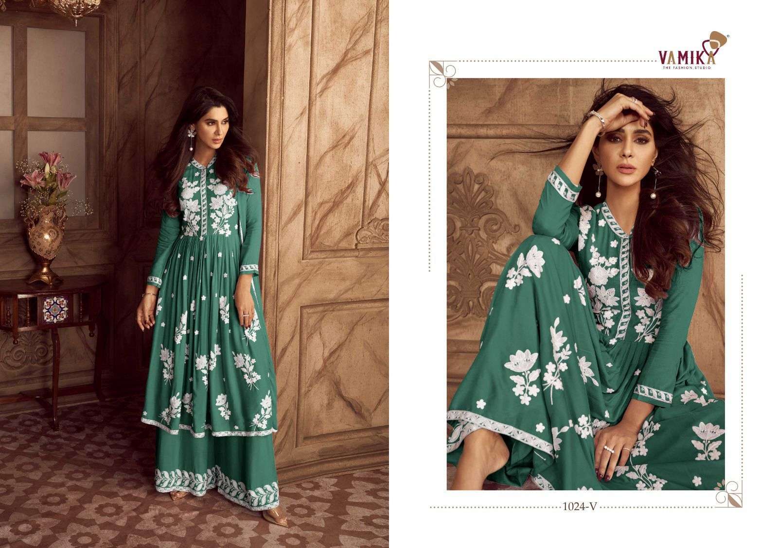 VAMIKA LAKHNAWI VOL 4 HIT COLOR FANCY PALAZZO SUIT NEW COLLECTION 2025