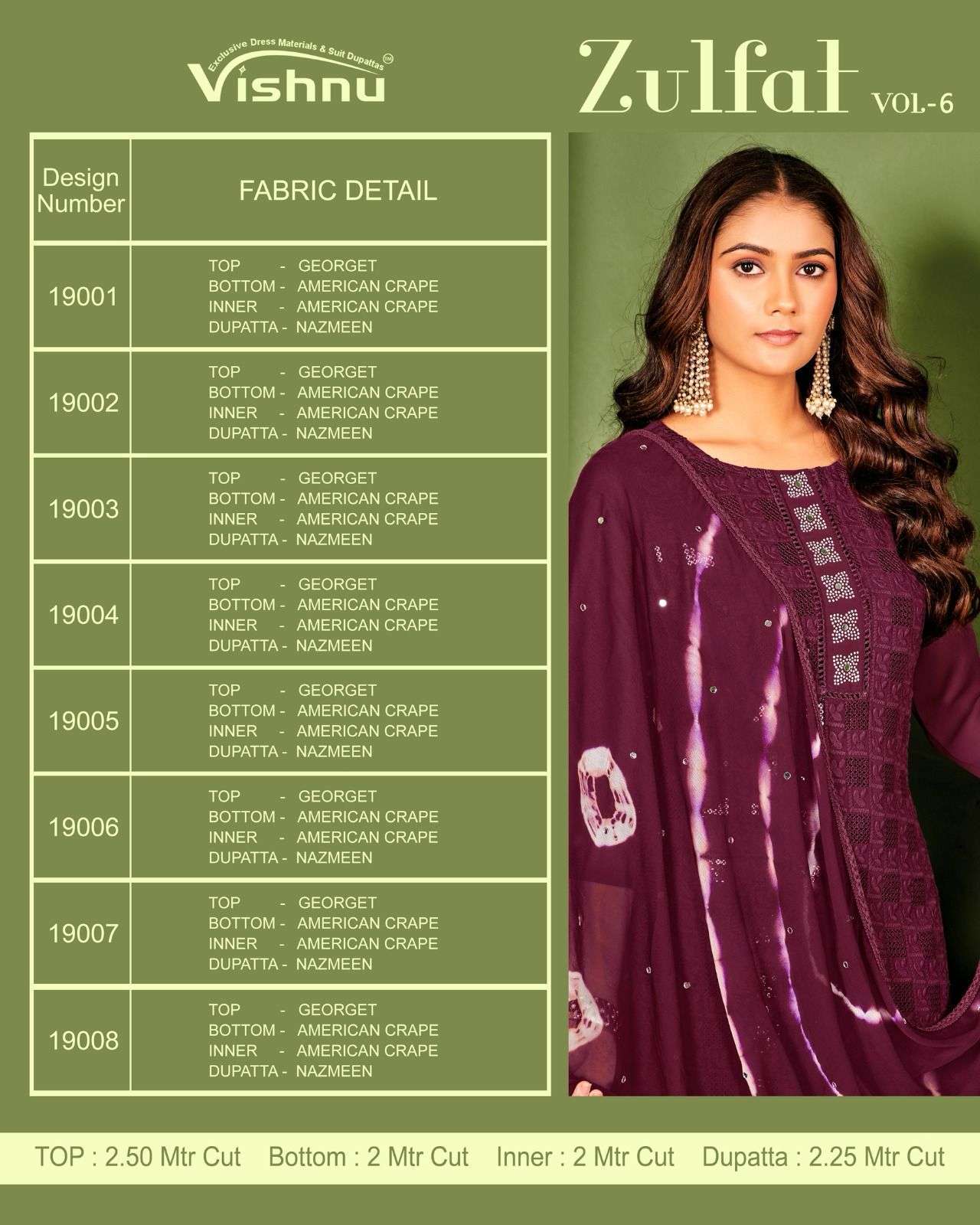 VISHNU ZULFAT VOL 6 GEORGETTE DRESS CATALOG SUPPLIER 2025
