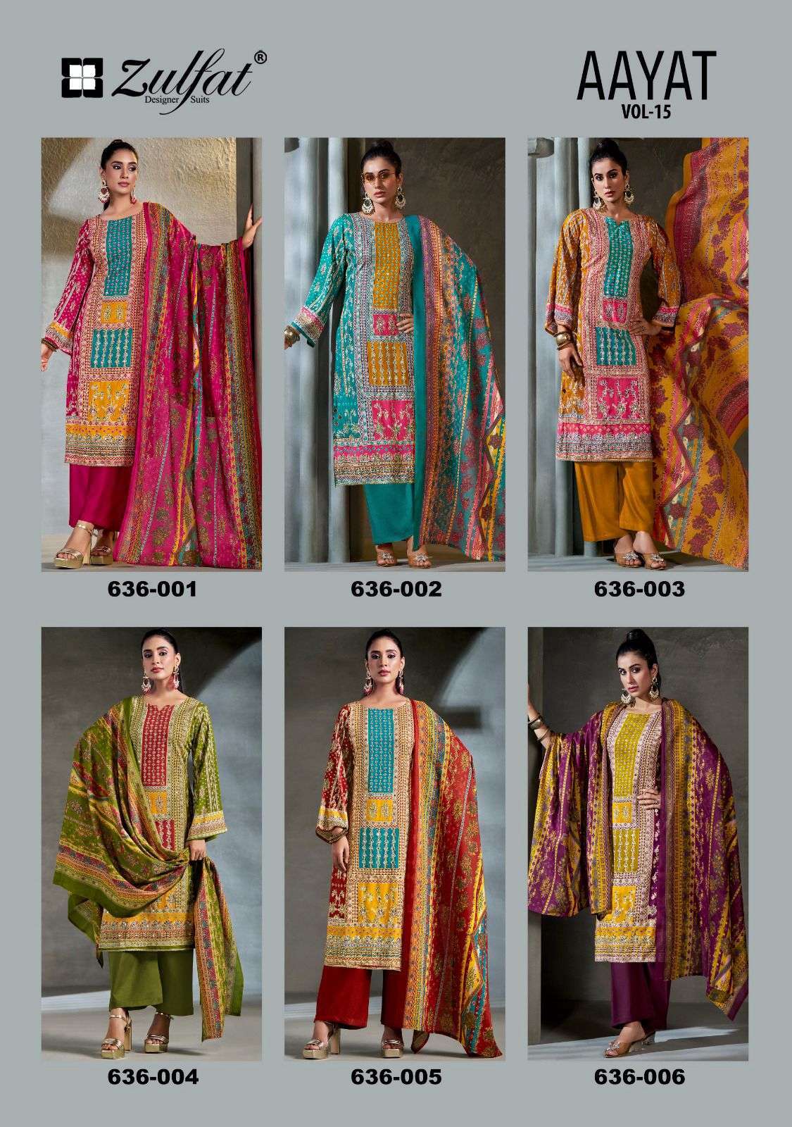 ZULFAT AAYAT VOL 15 FANCY UNSTITCH SALWER KAMEEZ CATALOGUE WHOLESALE PRICE DEALER 