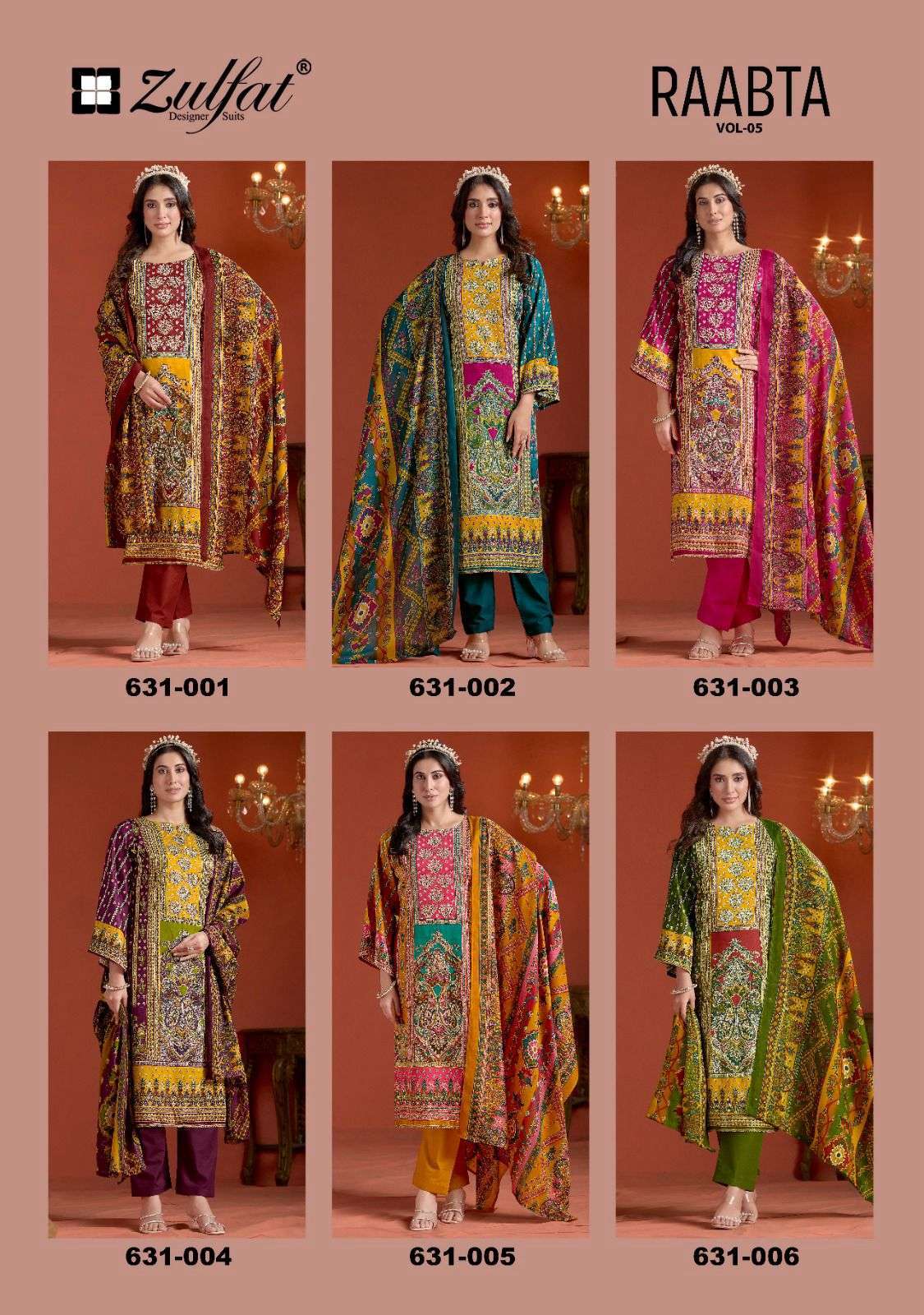 ZULFAT RAABTA VOL 5 PURE JAM COTTON SALWER SUIT CATALOGUE BEST RATE 