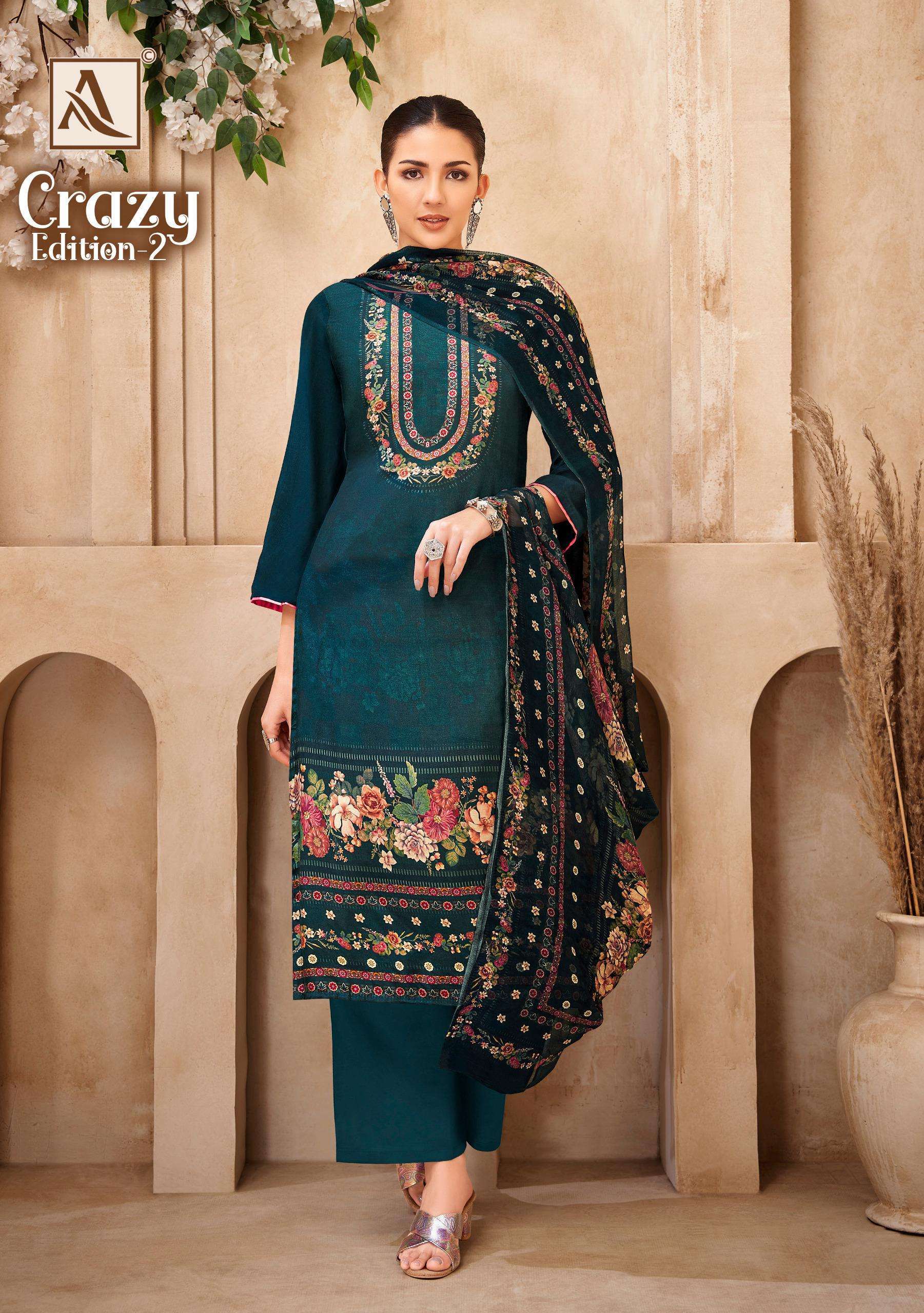 ALOK SUIT CRAZY EDITION 2 DESIGNER PRINT MUSLIN SUIT CATALOGUE DEALER 