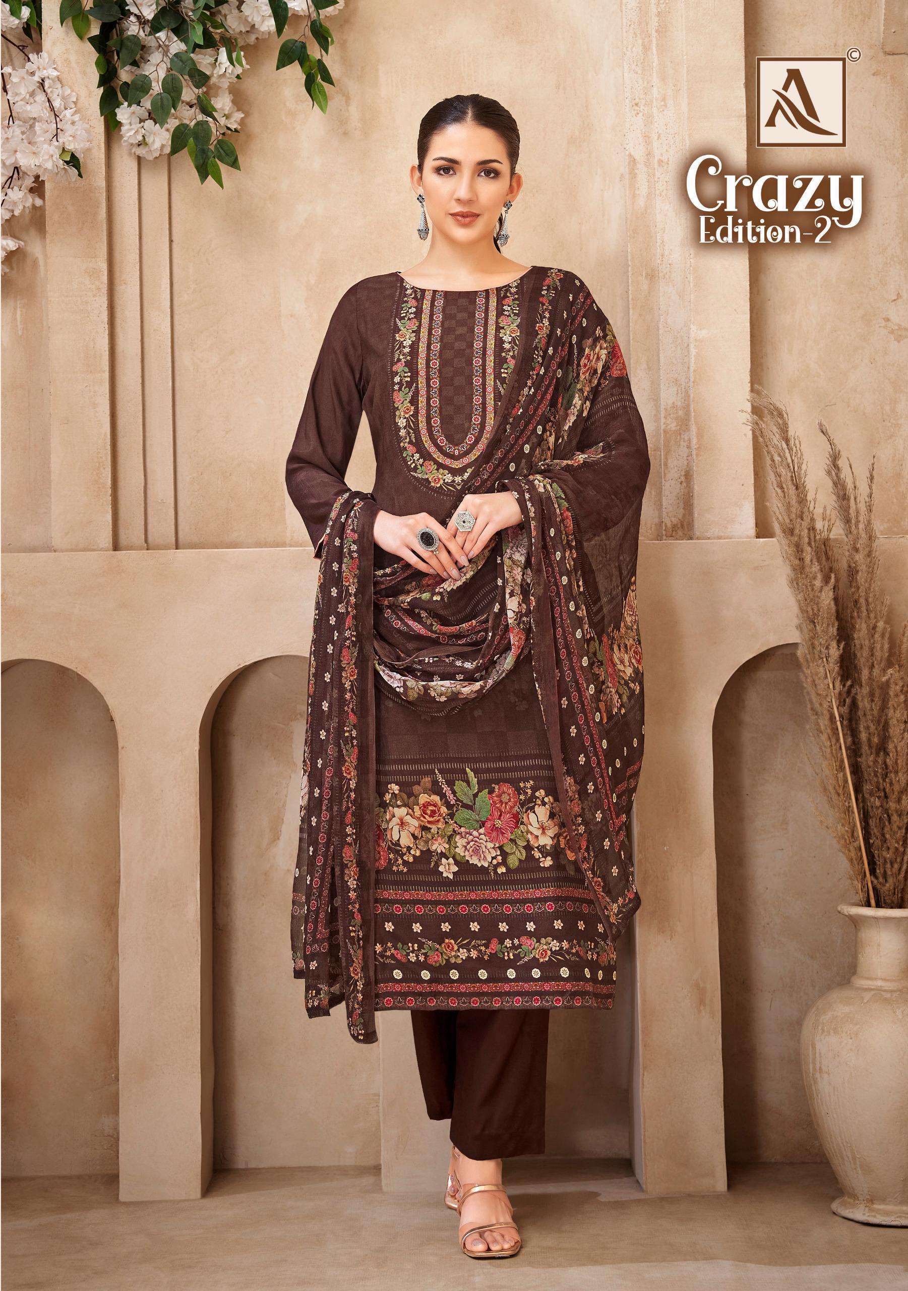 ALOK SUIT CRAZY EDITION 2 DESIGNER PRINT MUSLIN SUIT CATALOGUE DEALER 