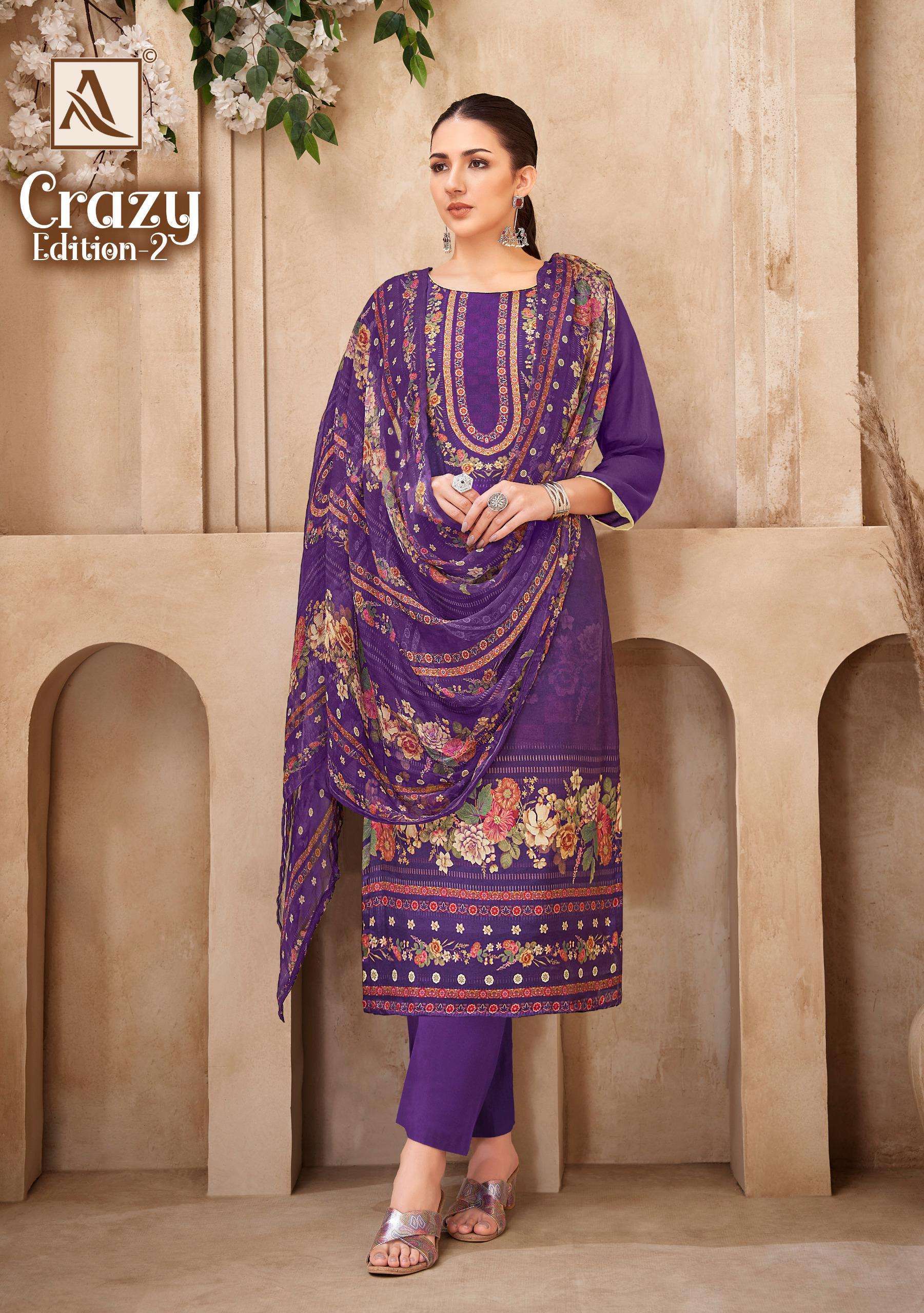 ALOK SUIT CRAZY EDITION 2 DESIGNER PRINT MUSLIN SUIT CATALOGUE DEALER 