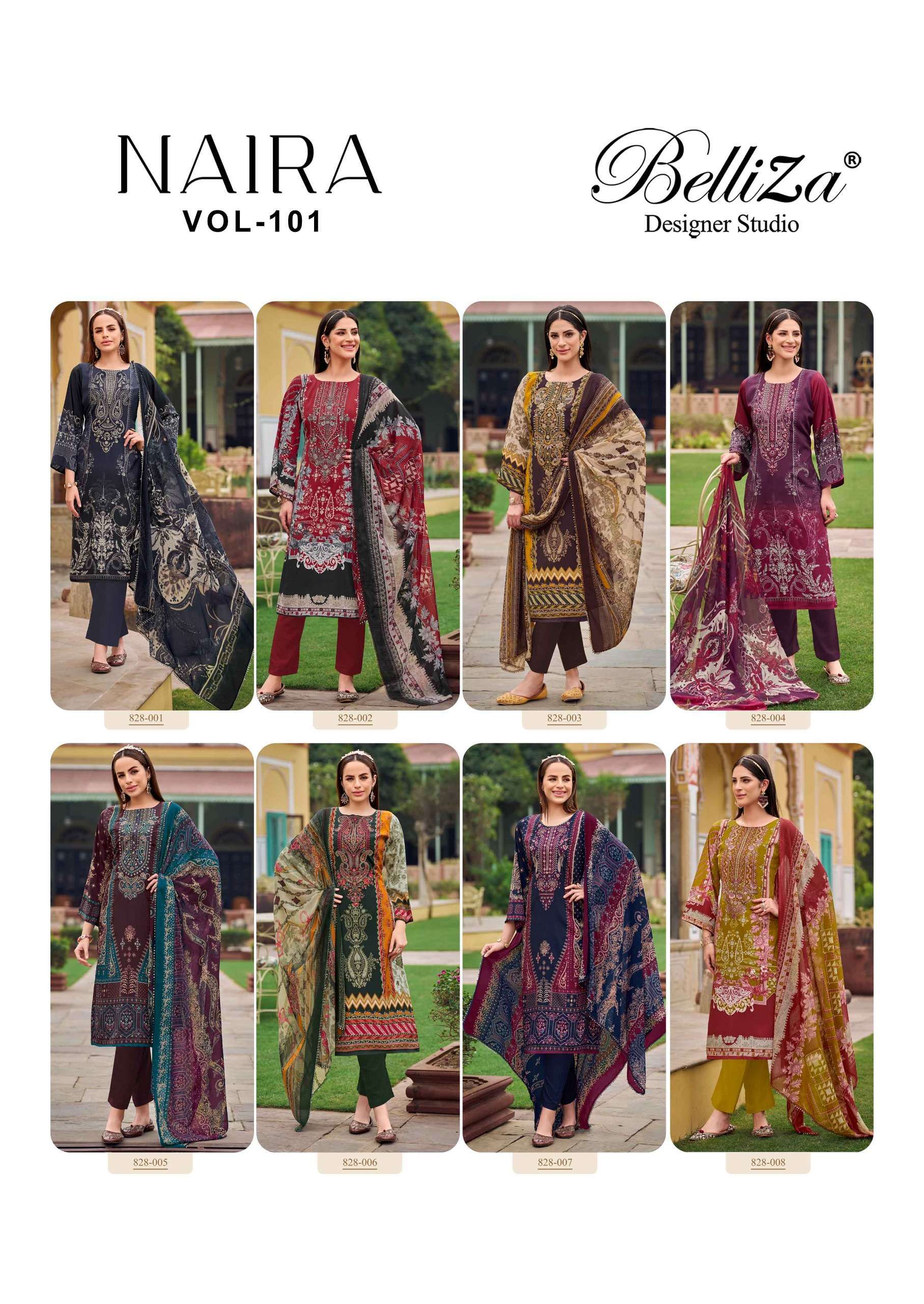 BELLIZA NAIRA VOL 101 PURE COTTON SUIT CATALOG EXPORTER 2025