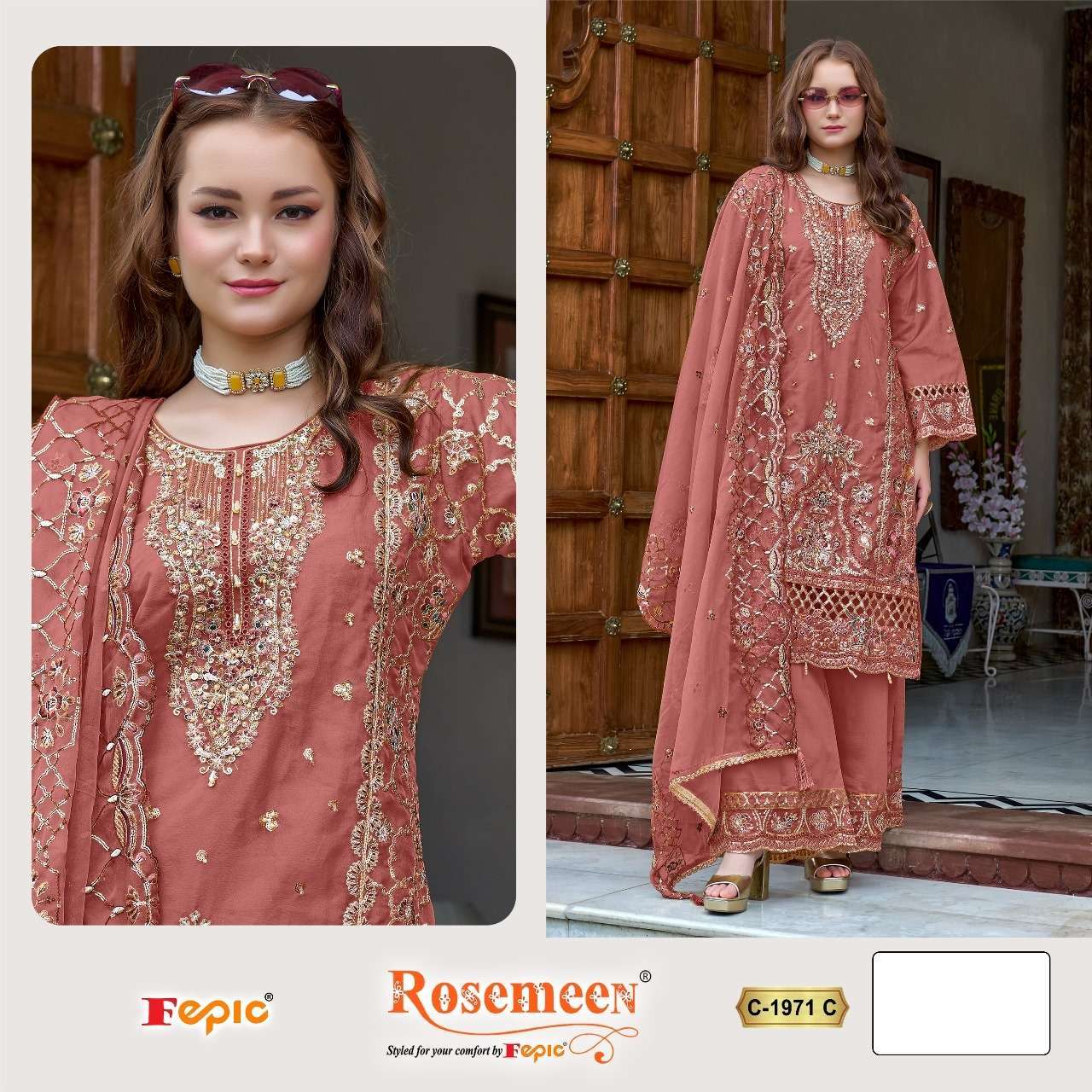 FEPIC C 1971 COLORS PAKISTANI ORGANZA SUIT WHOLESALER 2025
