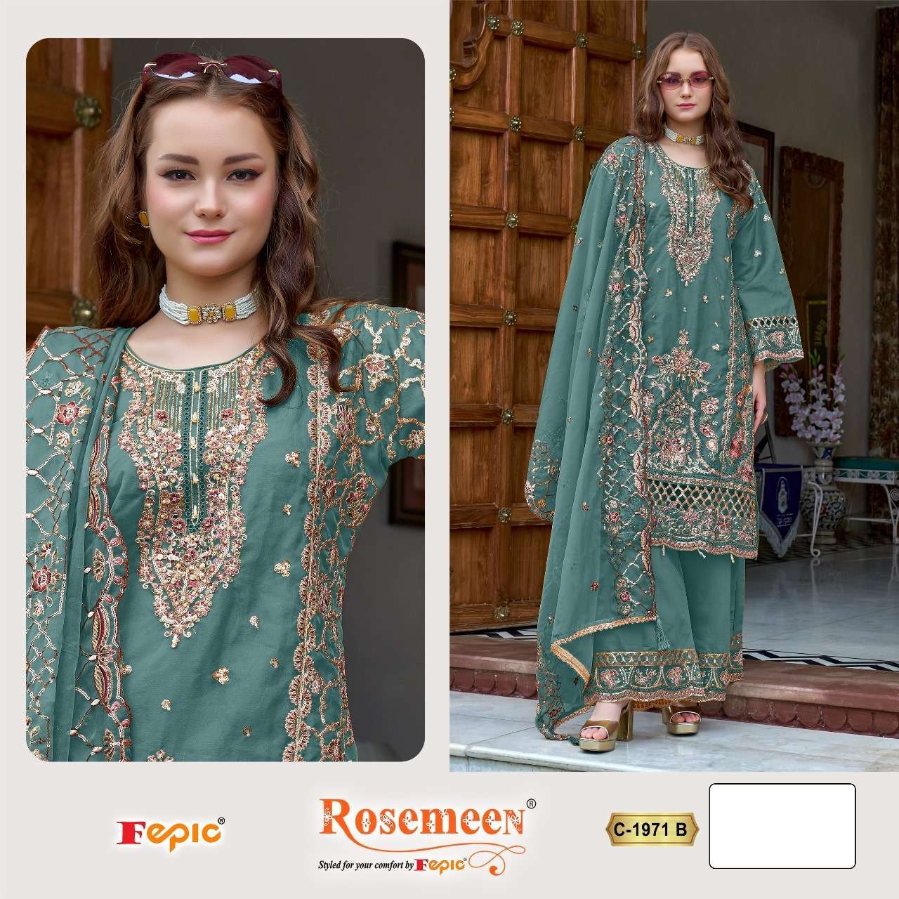 FEPIC C 1971 COLORS PAKISTANI ORGANZA SUIT WHOLESALER 2025