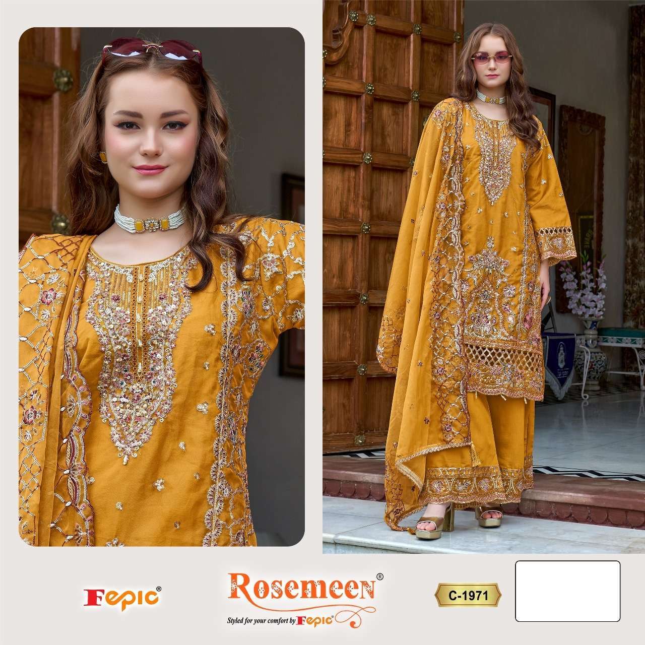 FEPIC C 1971 COLORS PAKISTANI ORGANZA SUIT WHOLESALER 2025