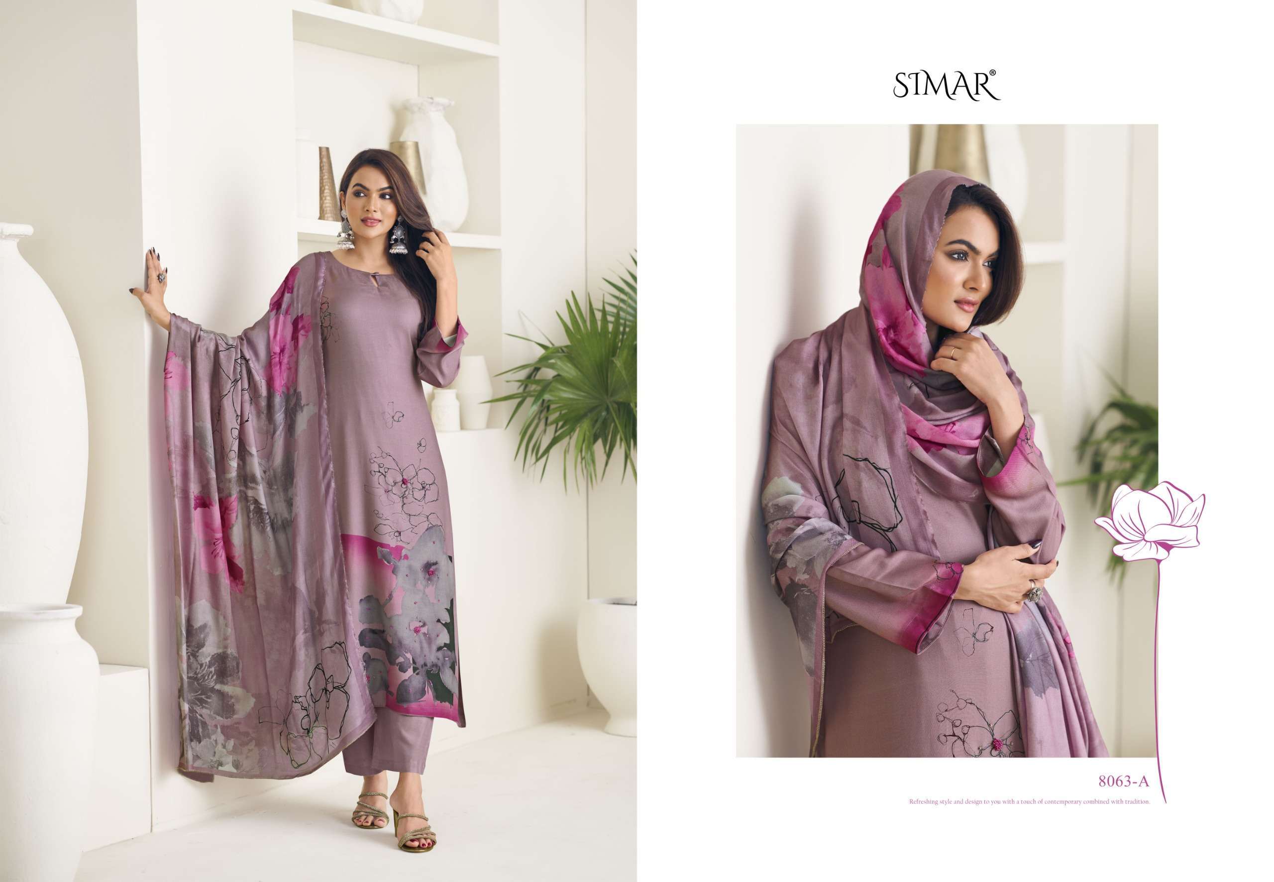 GLOSSY SIMAR ORNET FANCY COTTON SUIT CATALOG SUPPLIER IN SURAT 