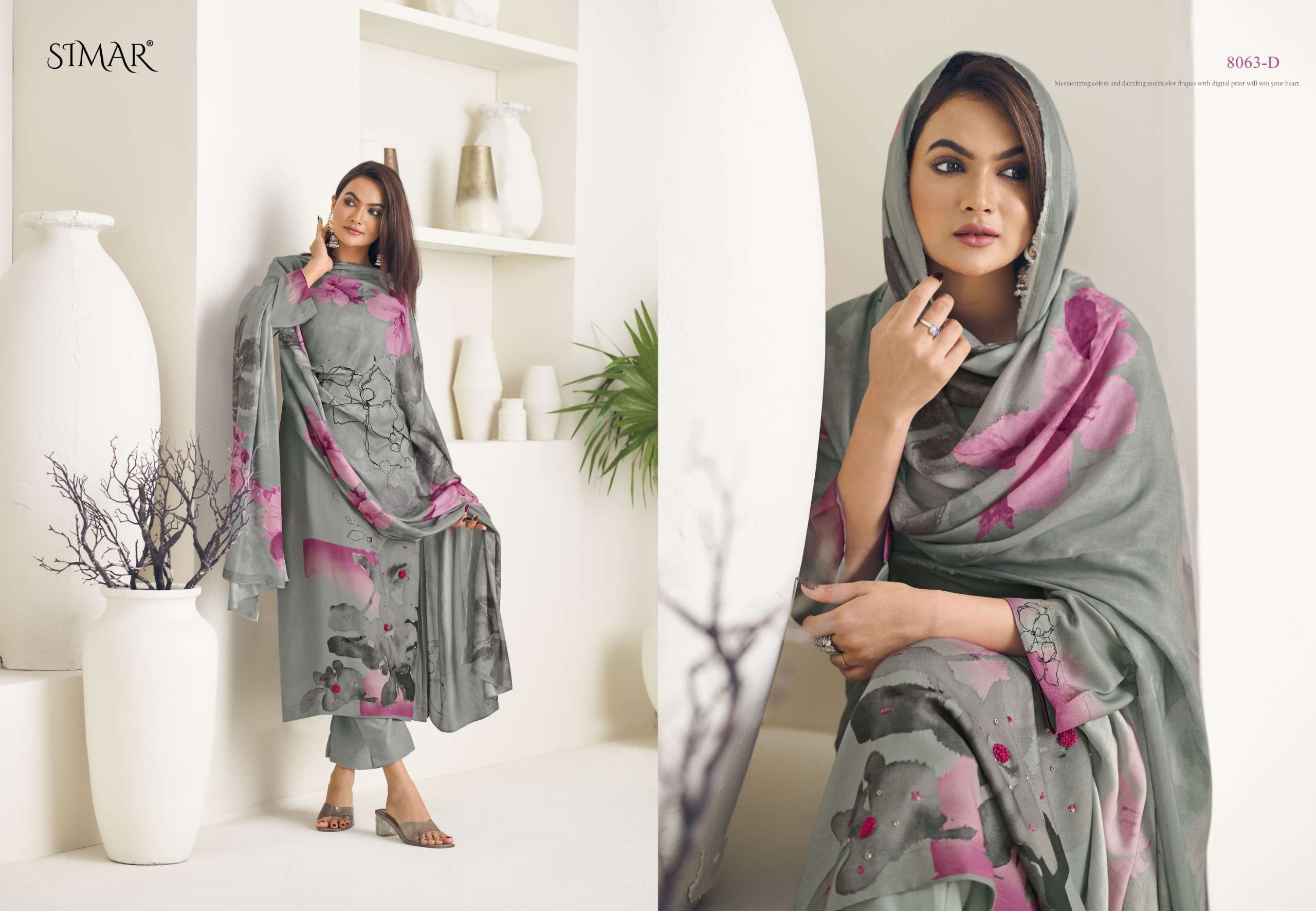 GLOSSY SIMAR ORNET FANCY COTTON SUIT CATALOG SUPPLIER IN SURAT 