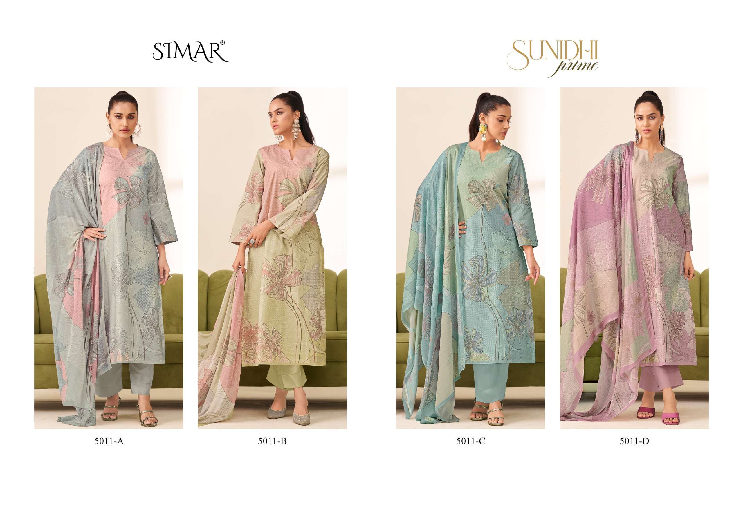 GLOSSY SIMAR SUNIDHI PRIME COTTON SUIT LATEST CATALOGUE 2025