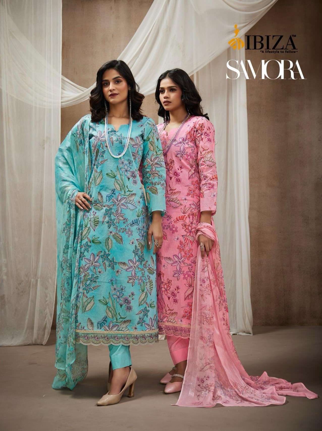 IBIZA SAMORA DESIGNER ORGANDY LADIES SUIT CATALOG WHOLESALE PRICE 