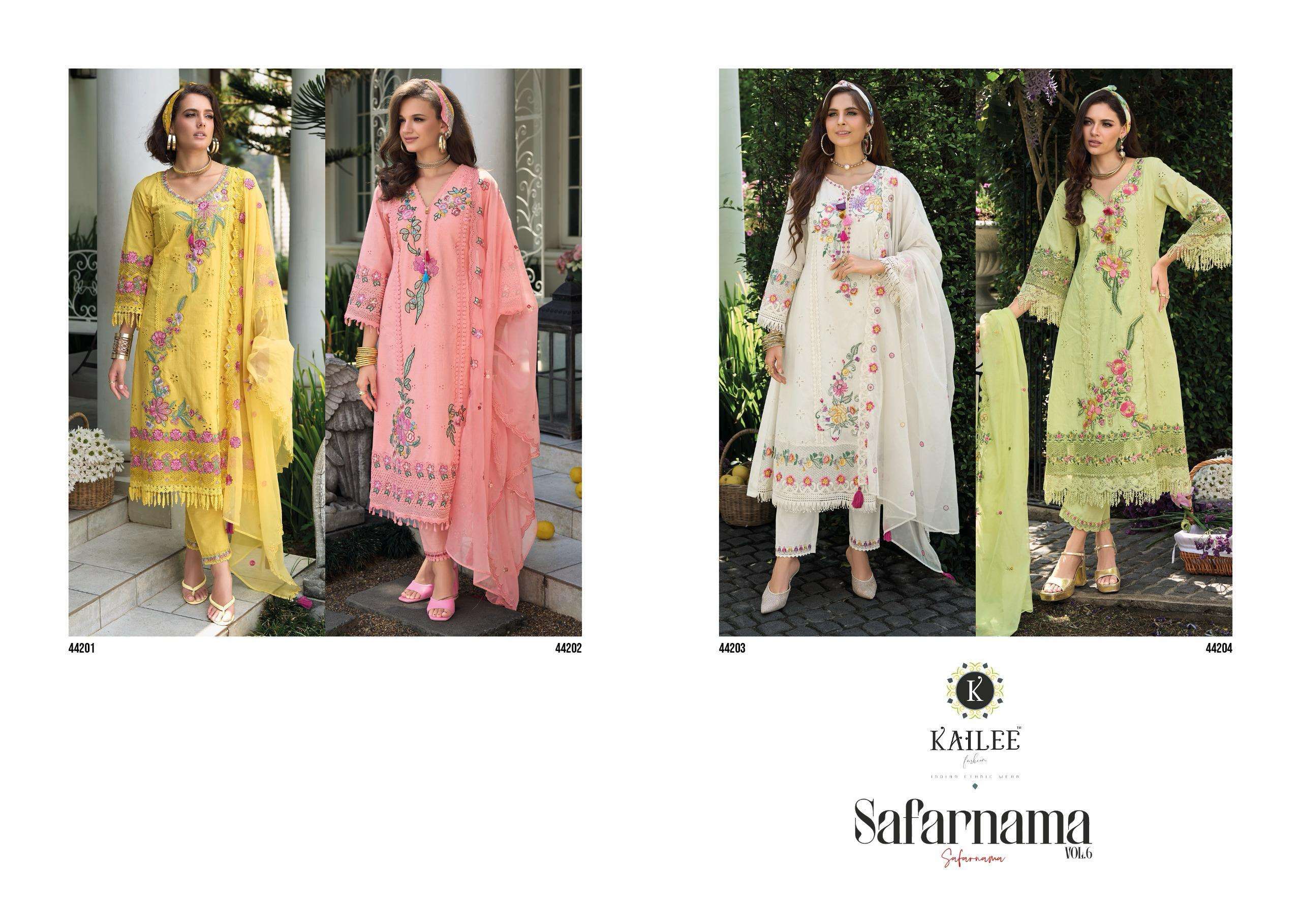 KAILEE SAFARNAMA VOL 6 BY KALKI TRENDZ LATEST DESIGNER KURTI PANT WITH DUPATTA CATALOGUE 