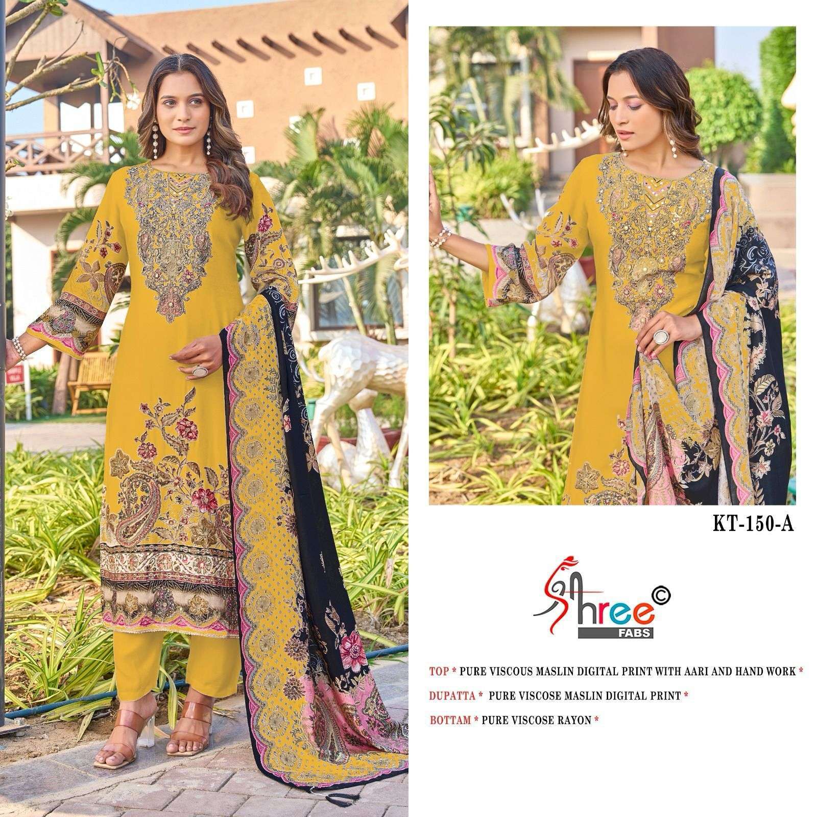 SHREE FAB KT 150 COLORS DESIGNER MUSLIN PAKISTANI SUIT EXPORTER 2025