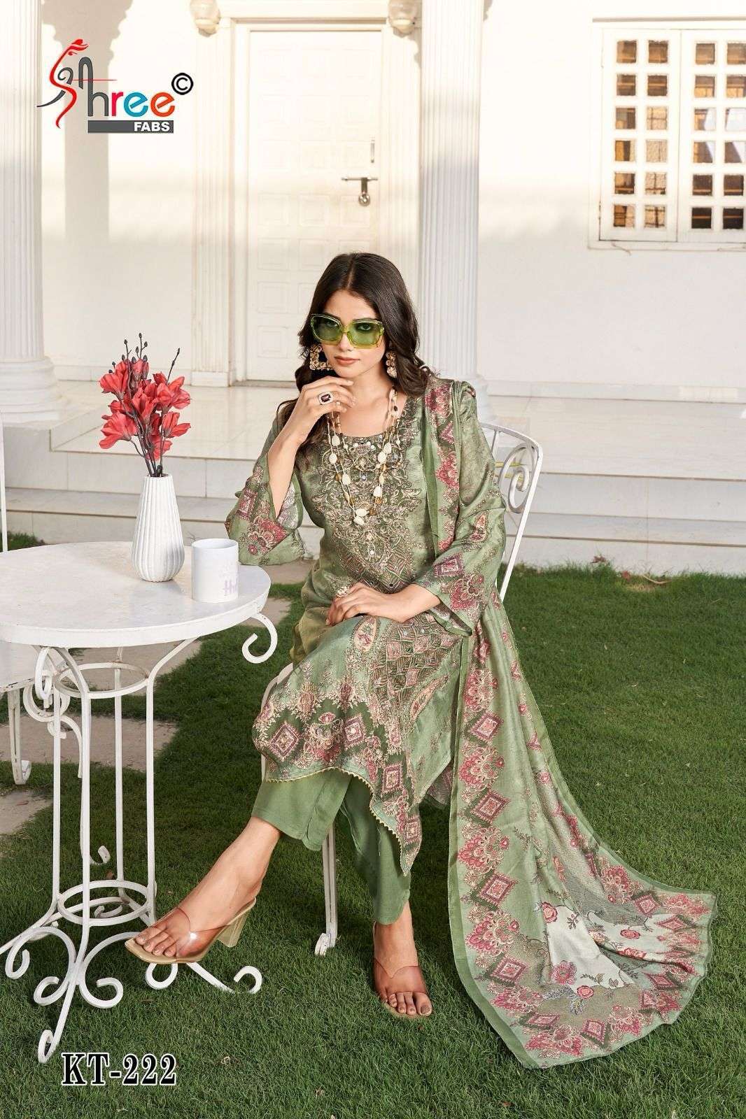 SHREE FAB KT 222 COLORS PAKISTANI MUSLIN SUIT CATALOG EXPORTER 2025