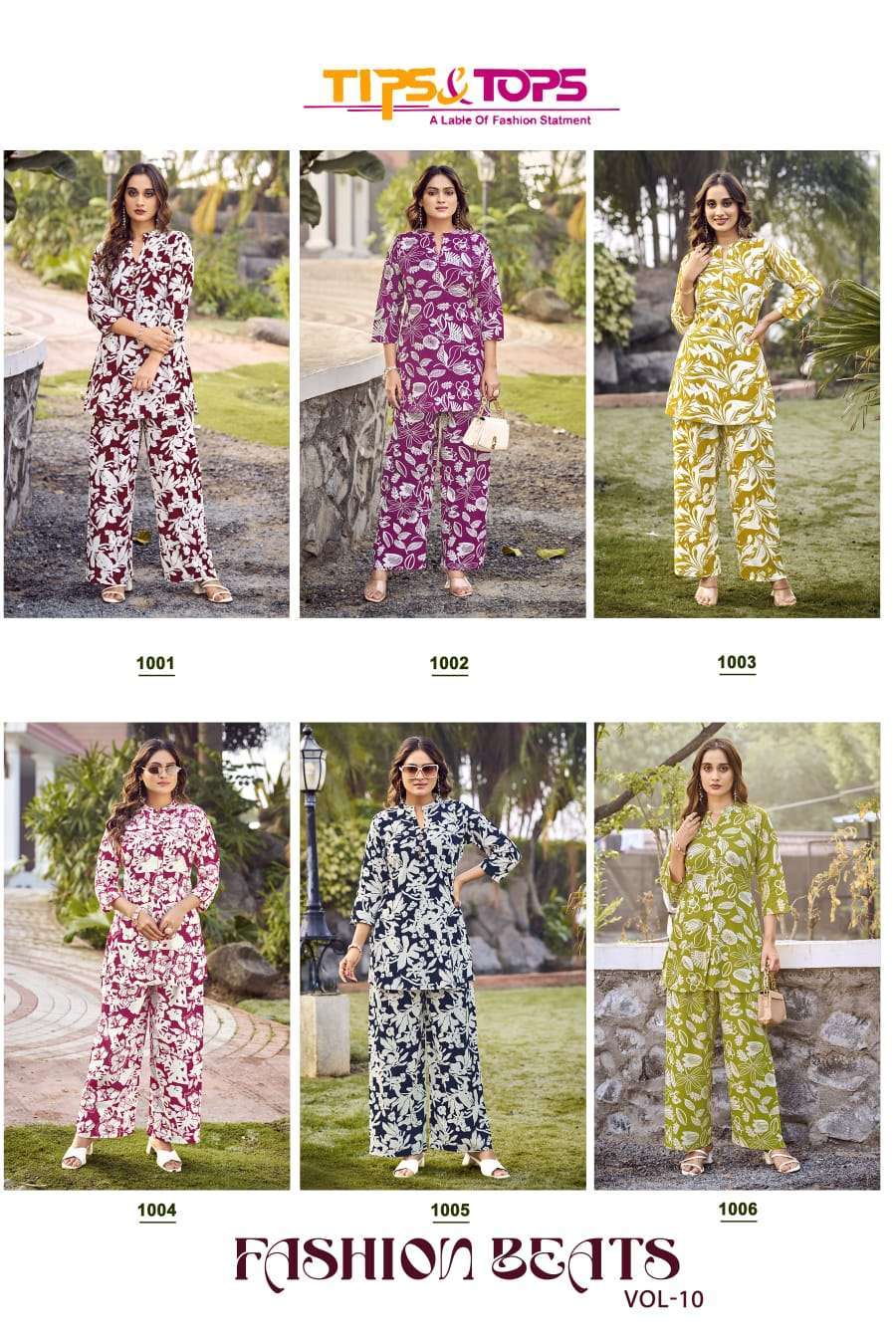 TIPS AND TOPS FASHION BEATS VOL 10 PRINTED RAYON CORD SET CATALOG DEALER