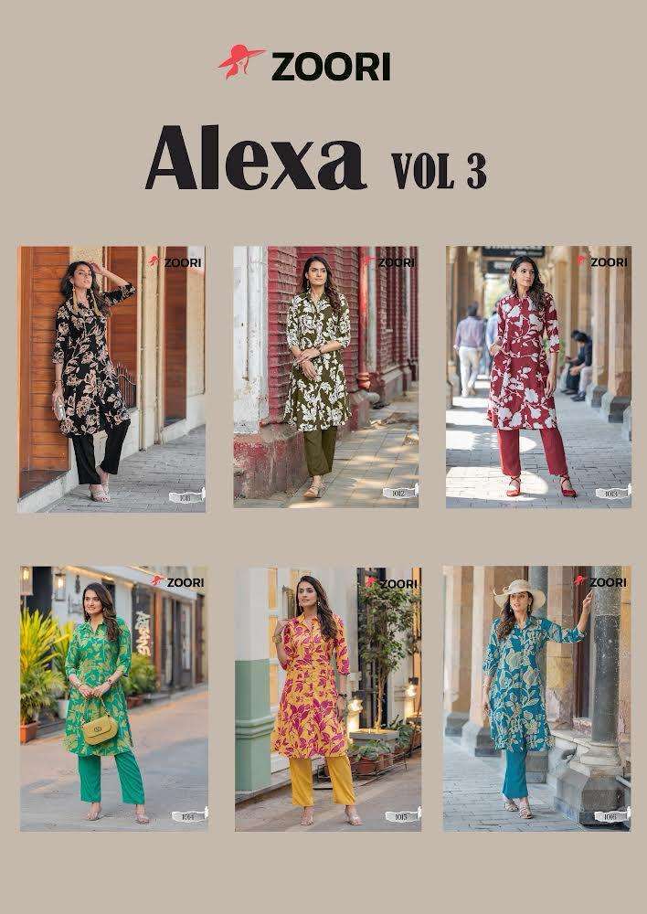 ZOORI ALEXA VOL 3 RAYON PRINTED CORD SET CATALOG WHOLESALE PRICE 