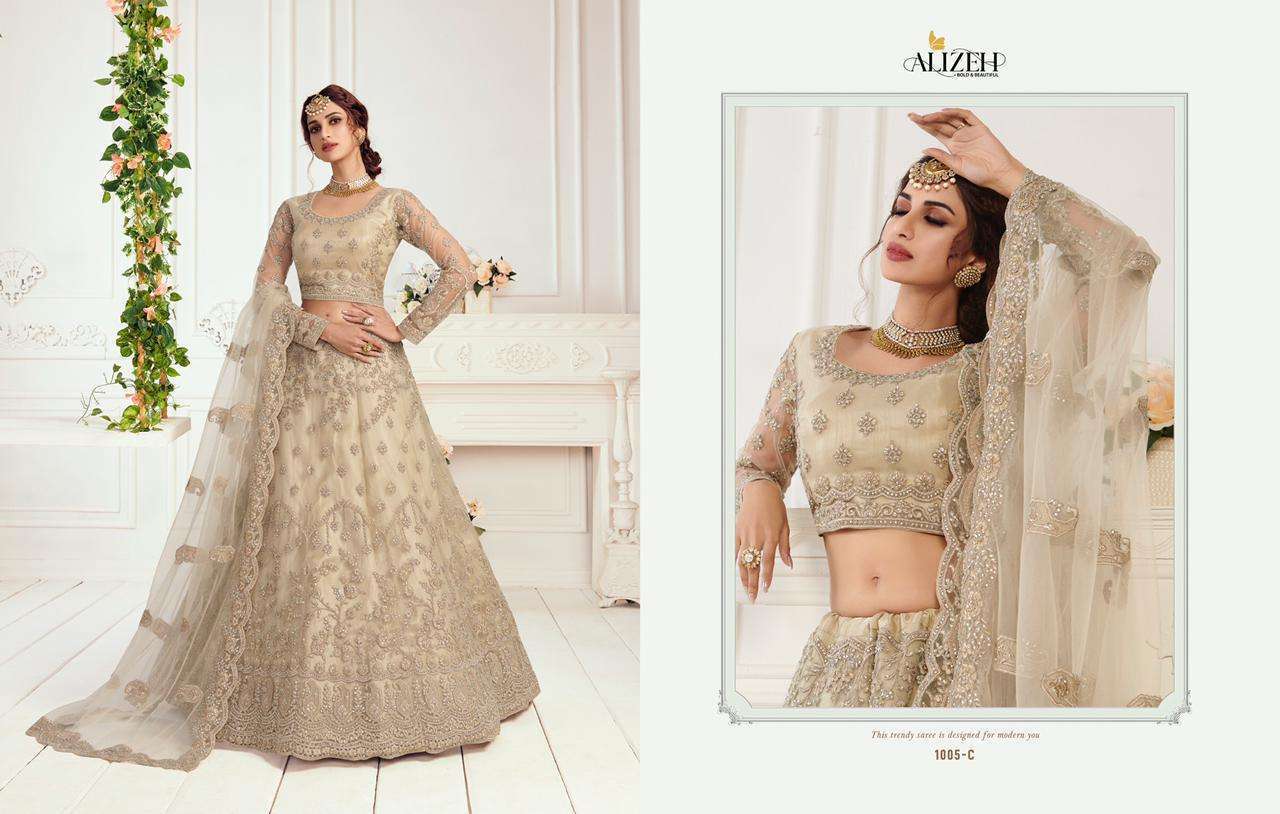 ALIZEH BRIDAL HERITAGE COLORSB SAGA VOL 2 PARTYWEAR LEHNGA COLLECTION WHOLESALE PRICE 
