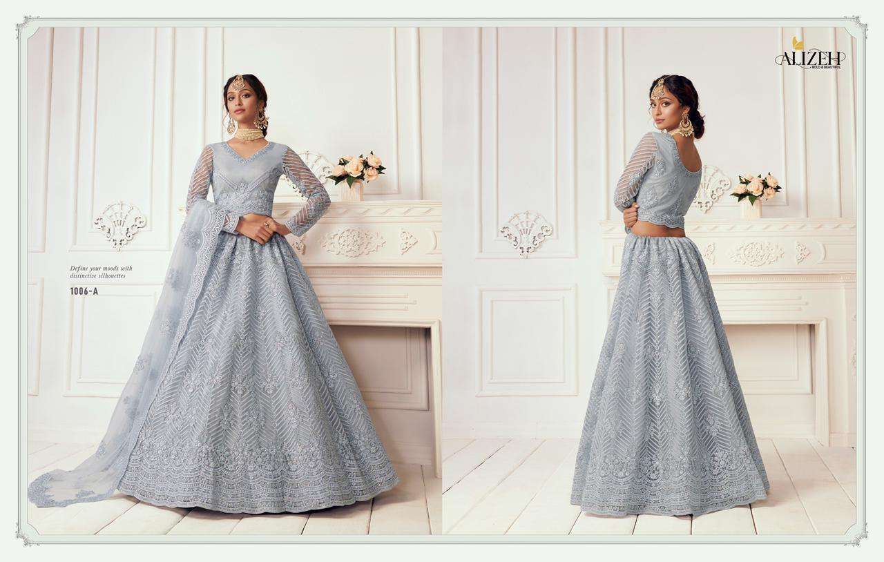 ALIZEH BRIDAL HERITAGE COLORSB SAGA VOL 2 PARTYWEAR LEHNGA COLLECTION WHOLESALE PRICE 