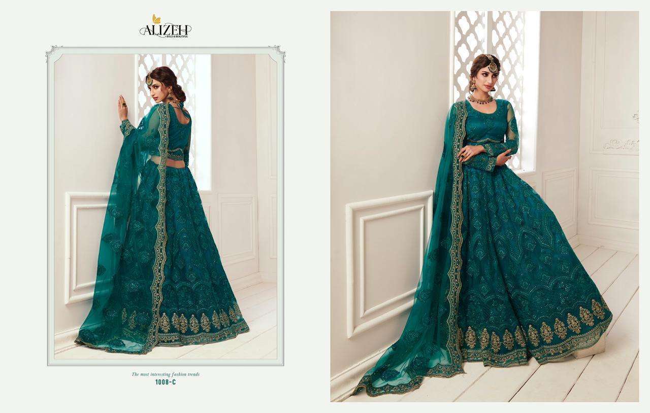 ALIZEH BRIDAL HERITAGE COLORSB SAGA VOL 2 PARTYWEAR LEHNGA COLLECTION WHOLESALE PRICE 