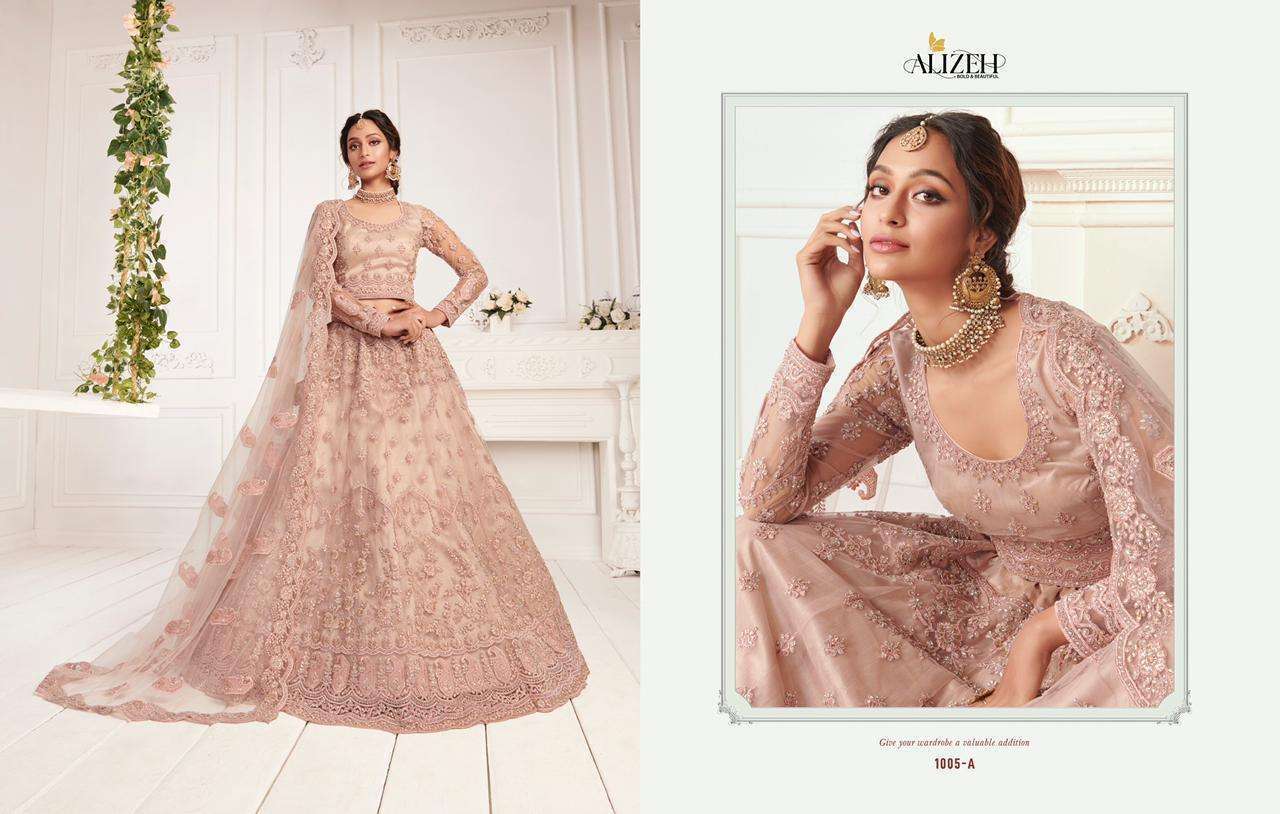 ALIZEH BRIDAL HERITAGE COLORSB SAGA VOL 2 PARTYWEAR LEHNGA COLLECTION WHOLESALE PRICE 