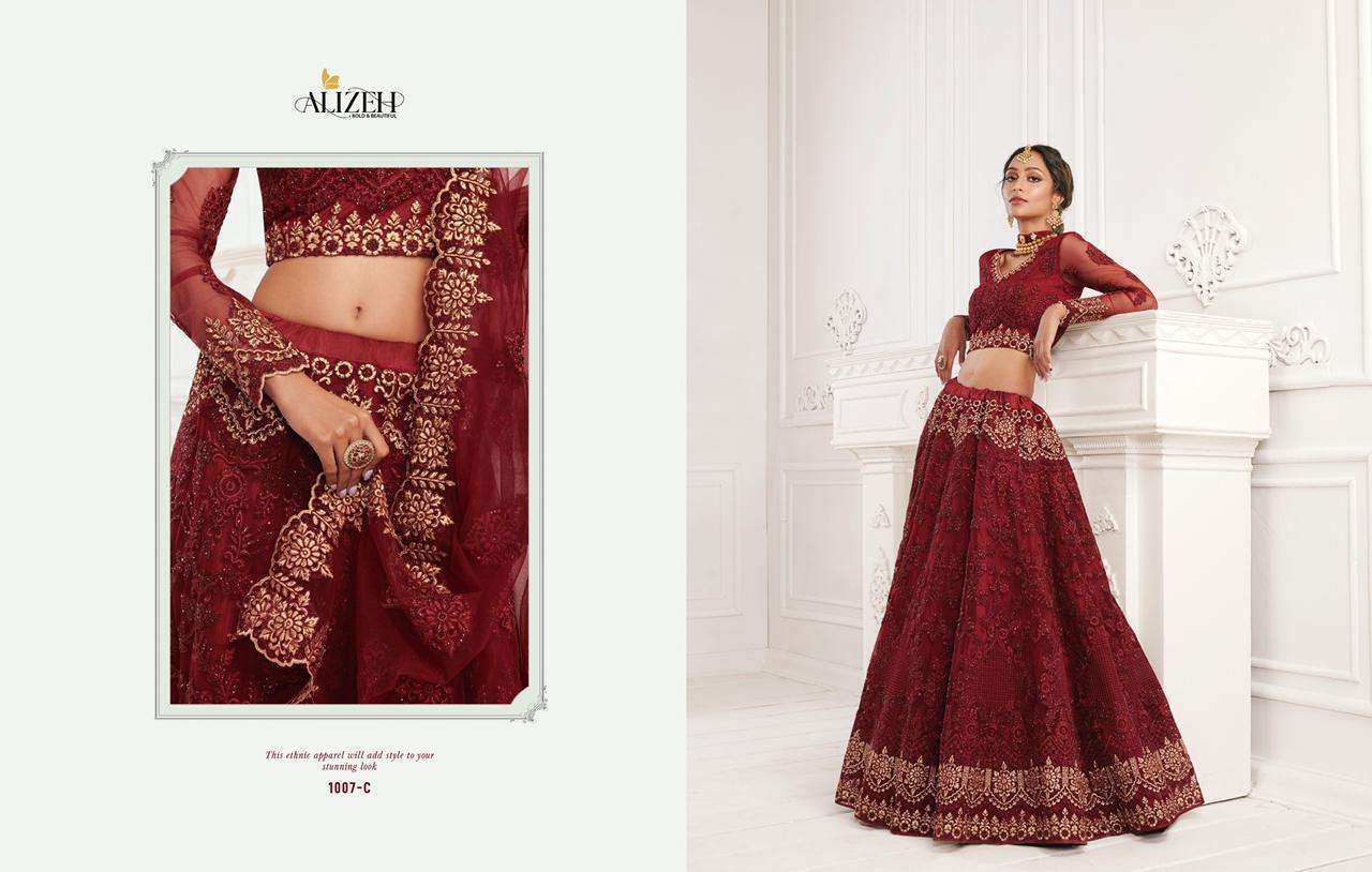 ALIZEH BRIDAL HERITAGE COLORSB SAGA VOL 2 PARTYWEAR LEHNGA COLLECTION WHOLESALE PRICE 