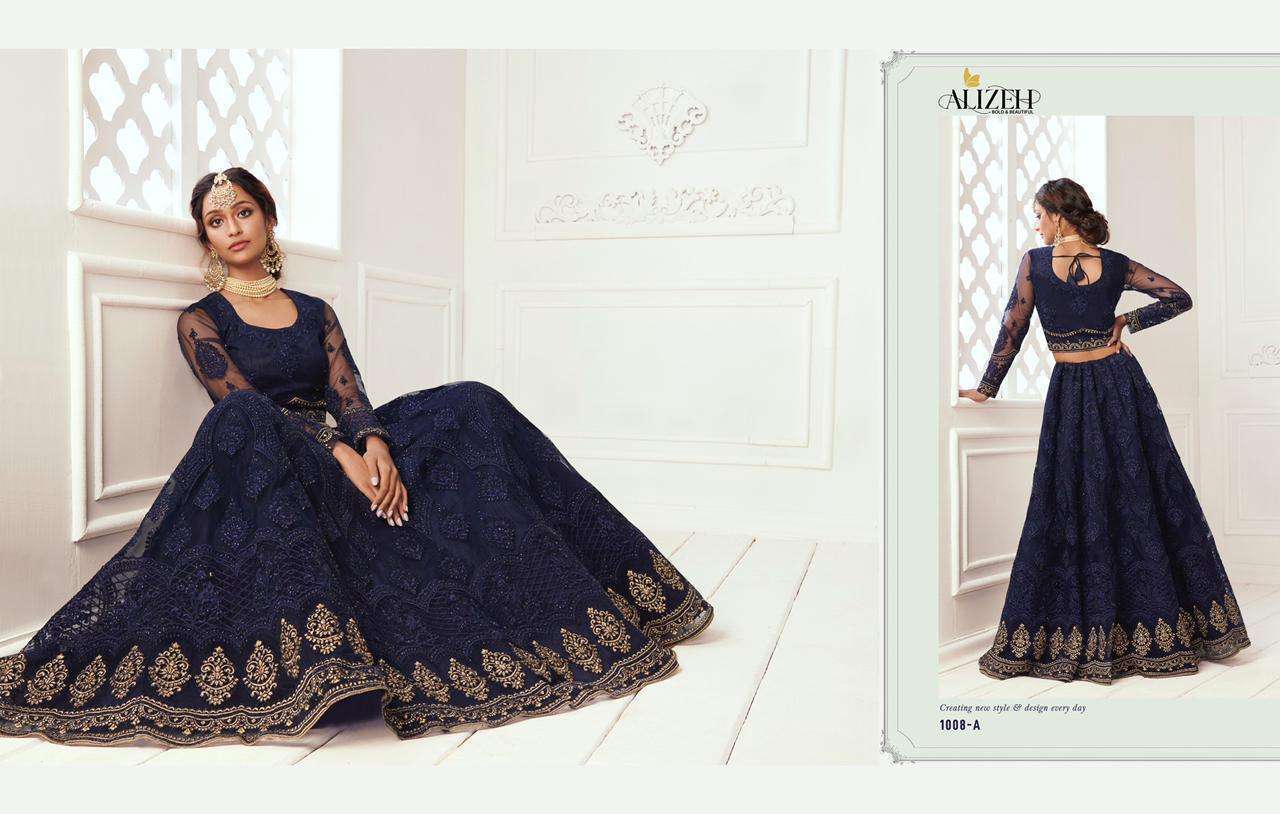 ALIZEH BRIDAL HERITAGE COLORSB SAGA VOL 2 PARTYWEAR LEHNGA COLLECTION WHOLESALE PRICE 