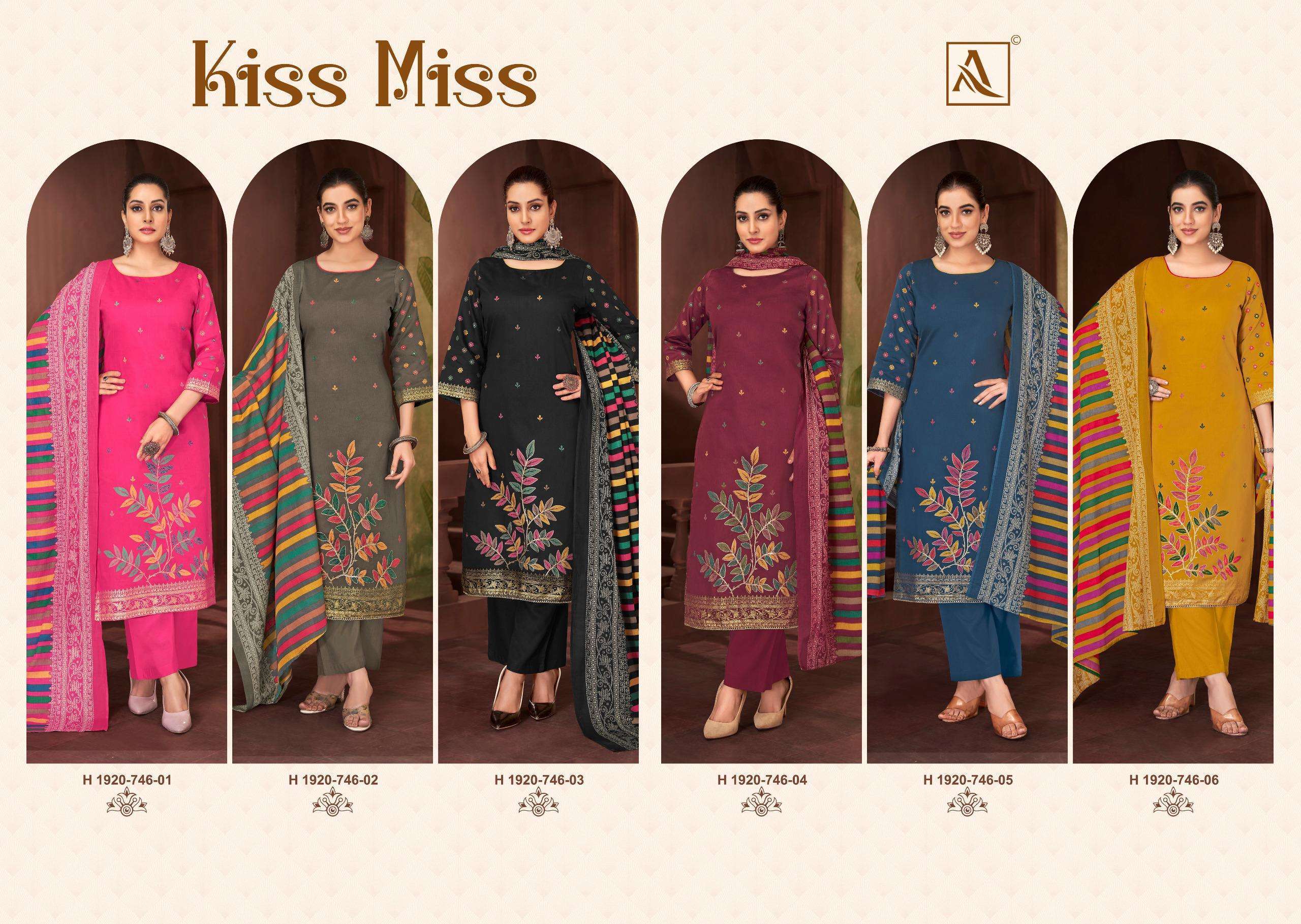 ALOK SUIT KISS MISS DESIGNER PRINT JAM SATIN SUIT CATALOGUE WHOLESALER 