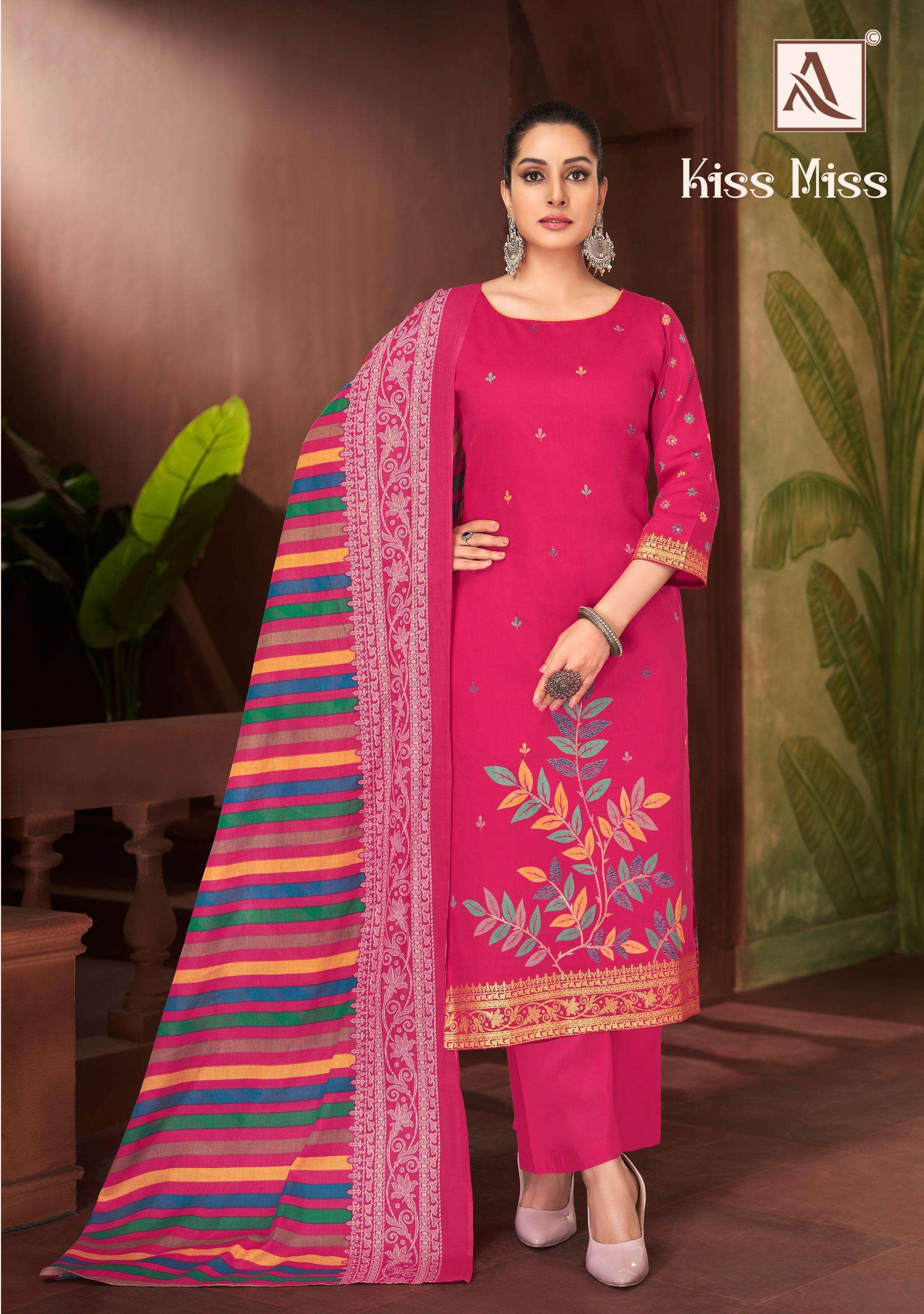 ALOK SUIT KISS MISS DESIGNER PRINT JAM SATIN SUIT CATALOGUE WHOLESALER 