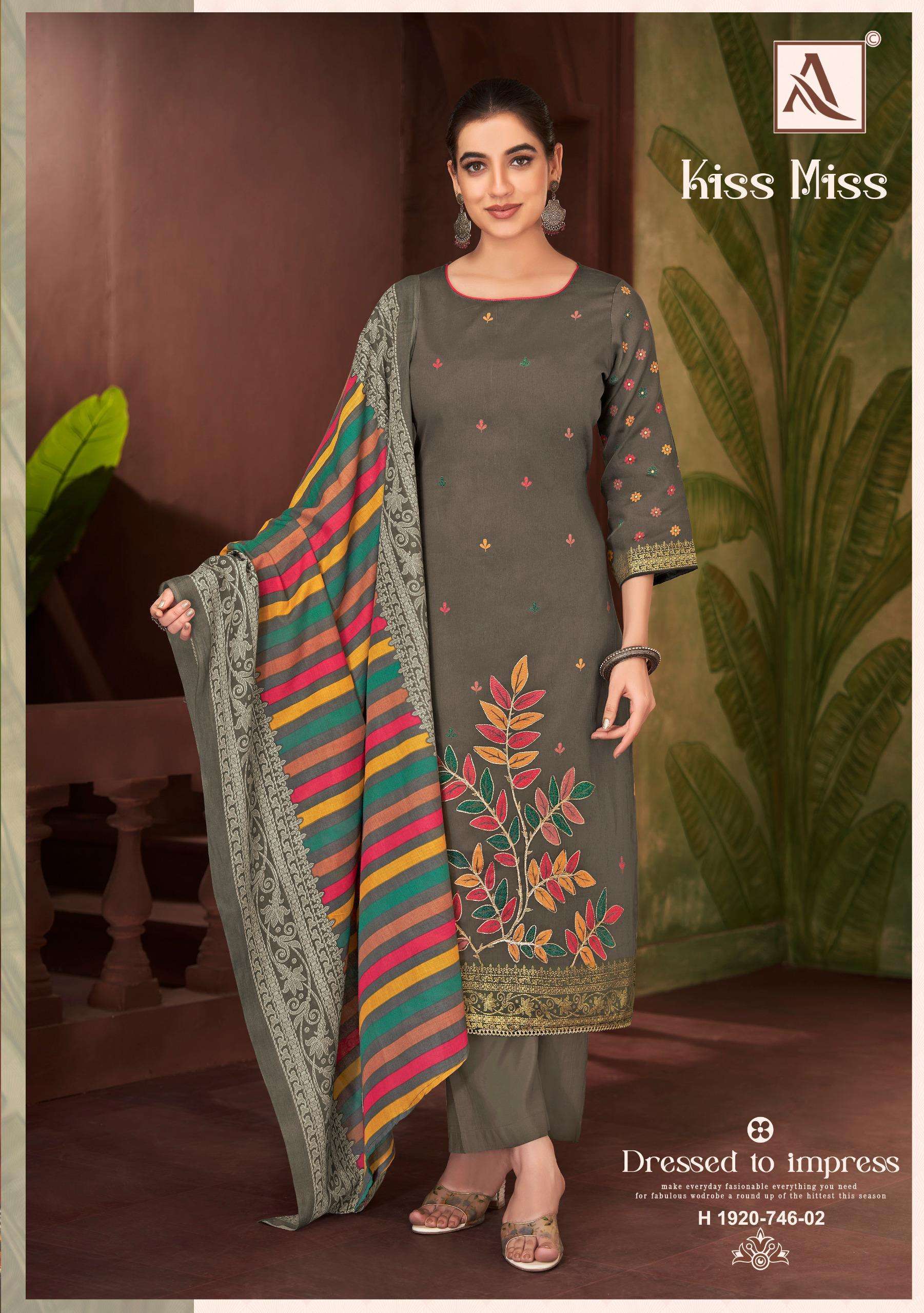 ALOK SUIT KISS MISS DESIGNER PRINT JAM SATIN SUIT CATALOGUE WHOLESALER 
