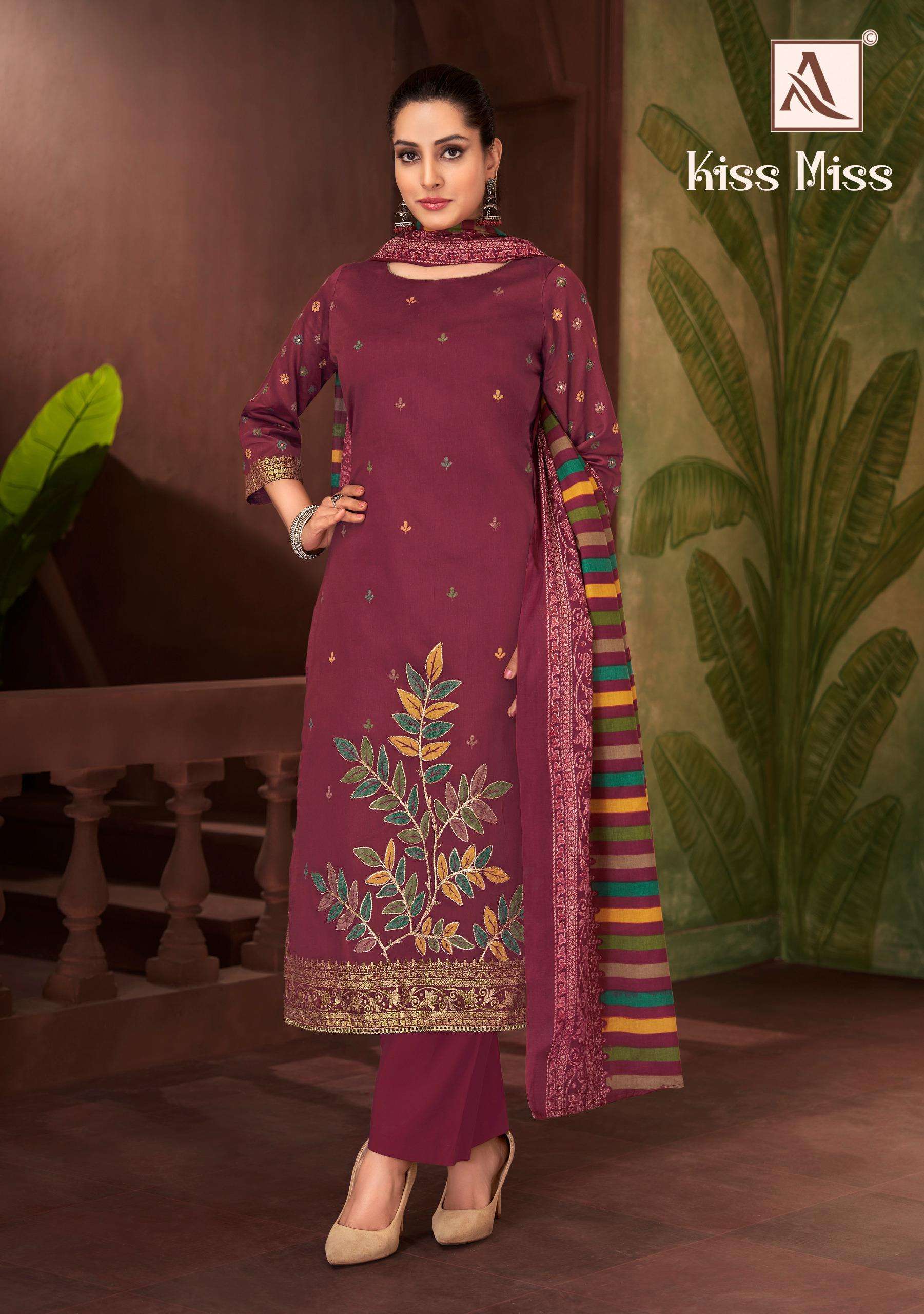 ALOK SUIT KISS MISS DESIGNER PRINT JAM SATIN SUIT CATALOGUE WHOLESALER 
